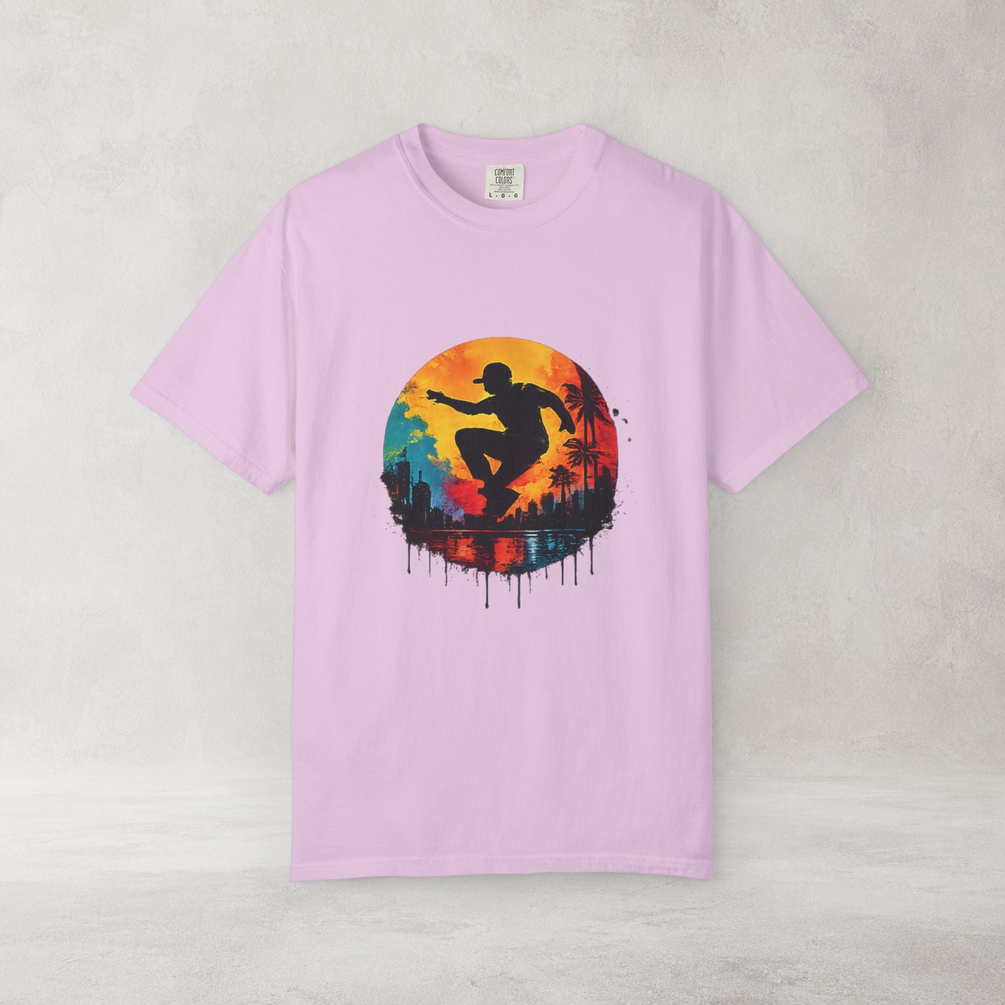 Color Splash Surfer T Shirt | Comfort Colors 1717 Beach Art Tee