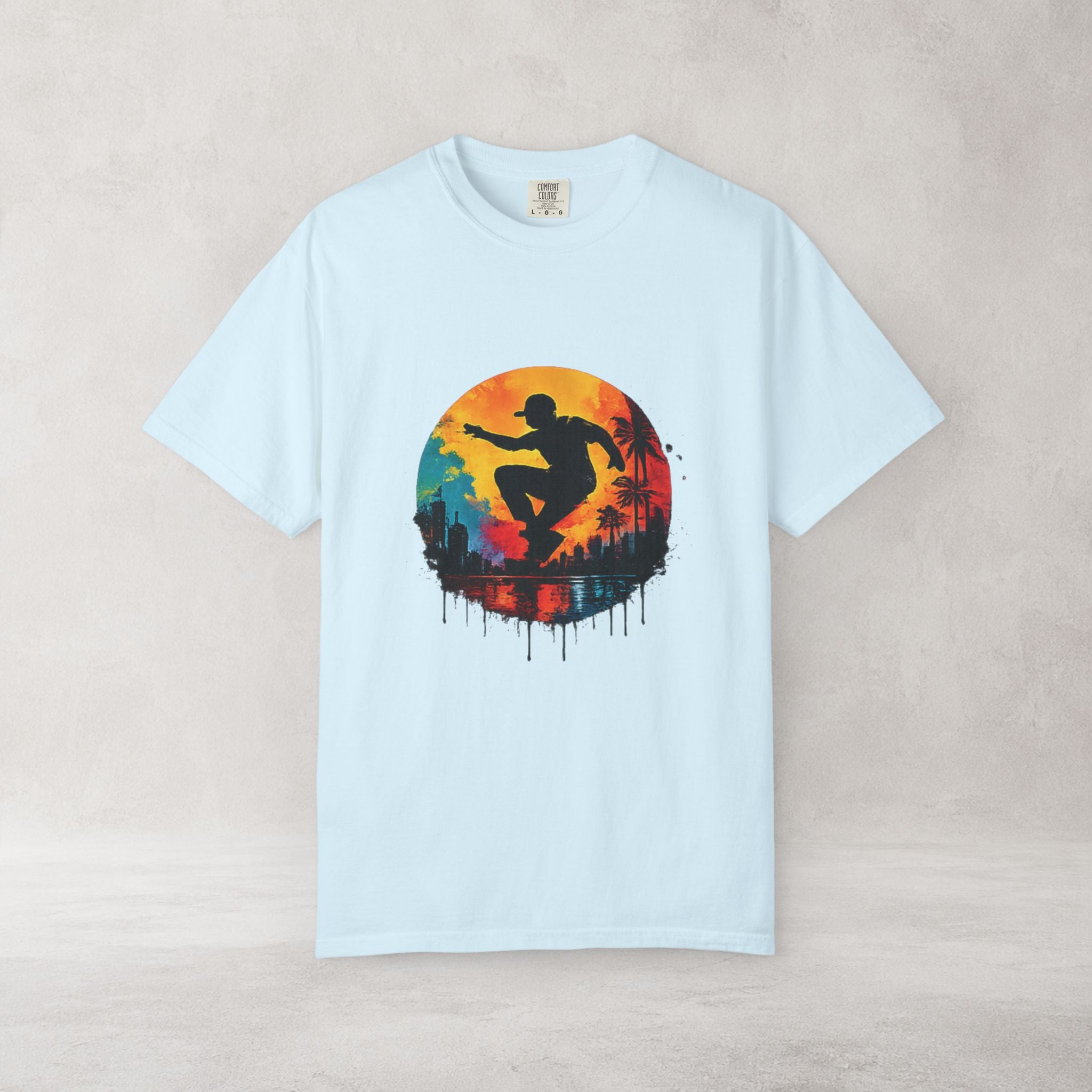 Color Splash Surfer T Shirt | Comfort Colors 1717 Beach Art Tee