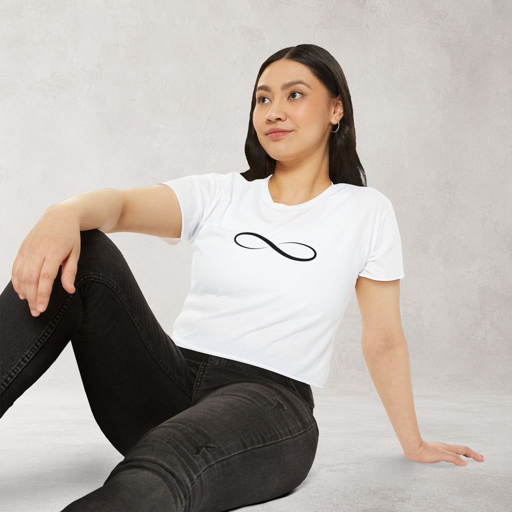 Infinity Symbol Crop Top for Women | Minimalist Graphic Tee
