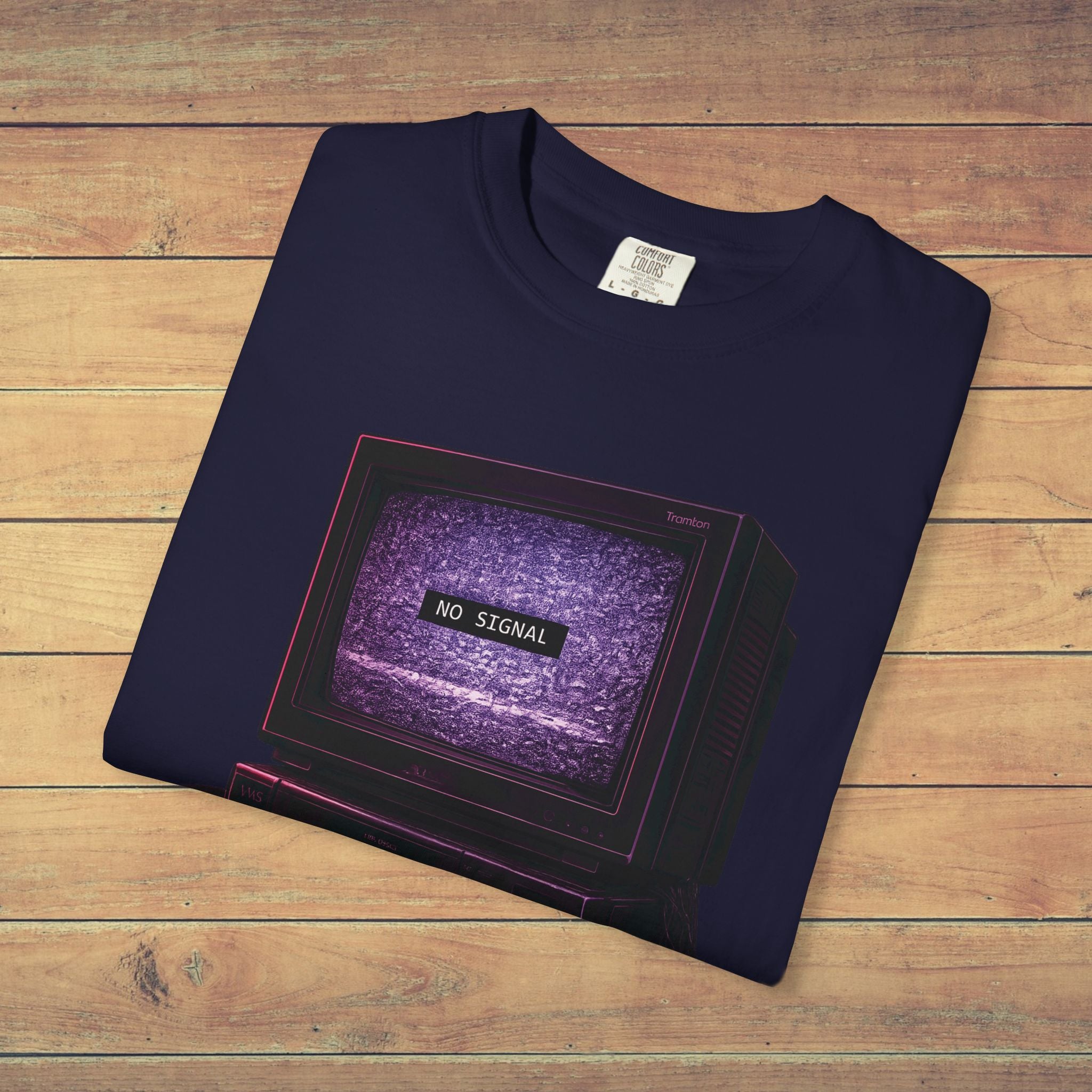No Signal Retro Computer T Shirt | Comfort Colors 1717 Vaporwave CRT Graphic Tee