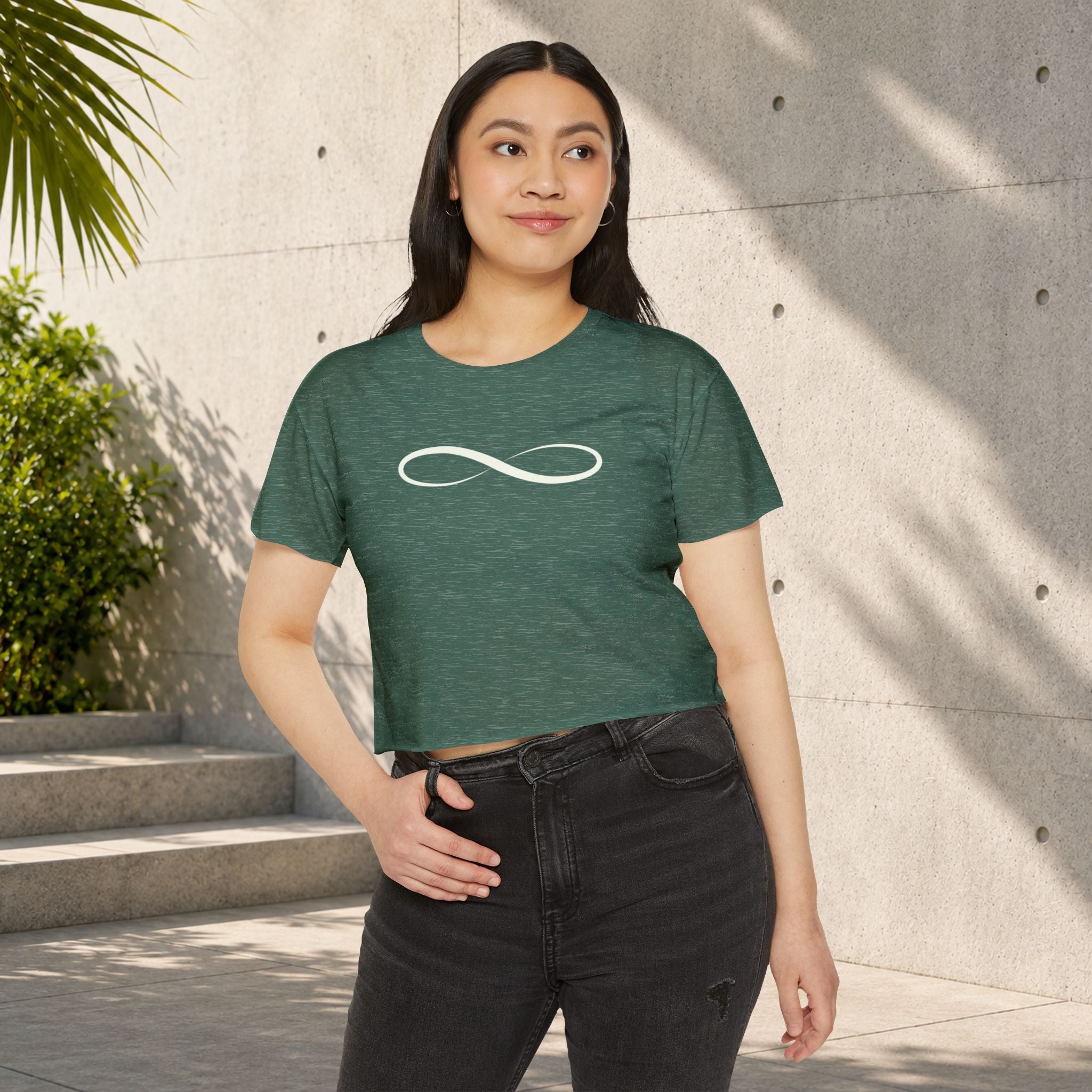 Infinity Symbol Crop Top for Women | Minimalist Graphic Tee