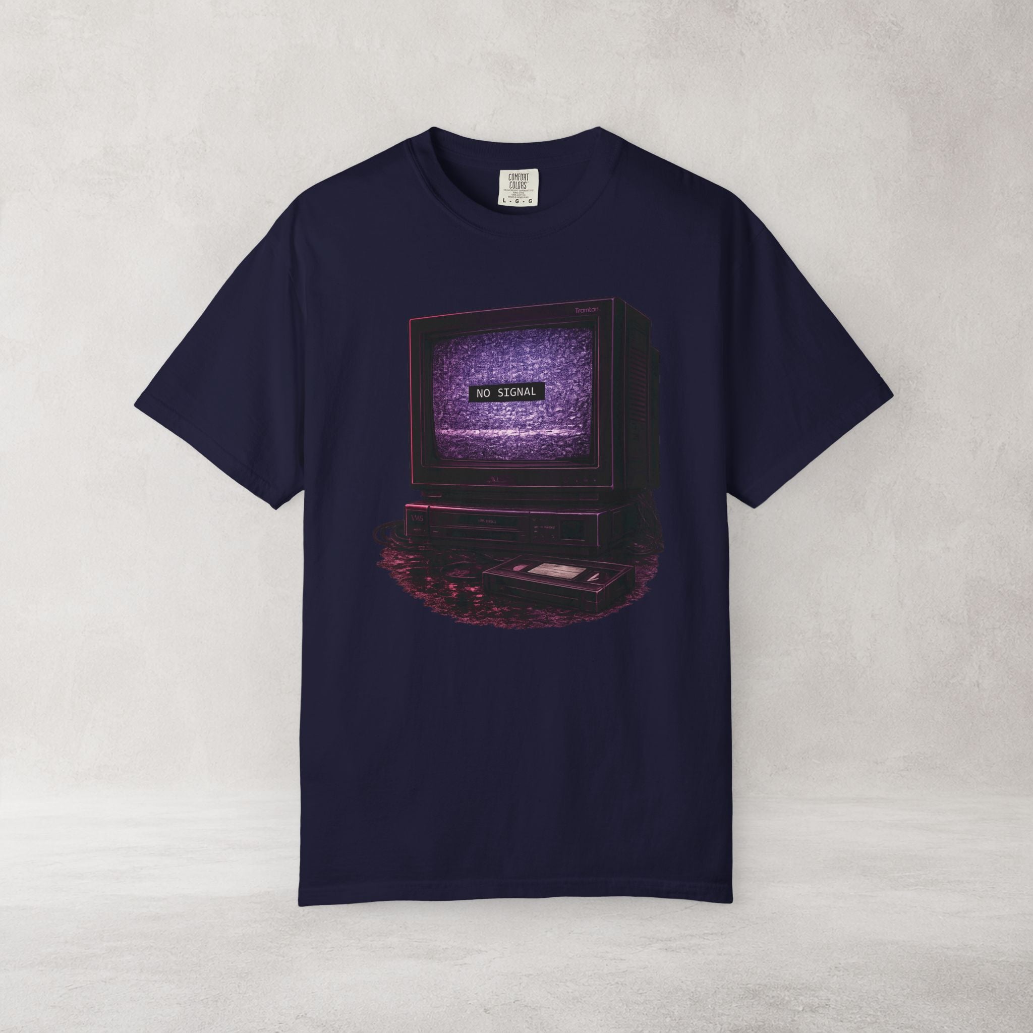No Signal Retro Computer T Shirt | Comfort Colors 1717 Vaporwave CRT Graphic Tee