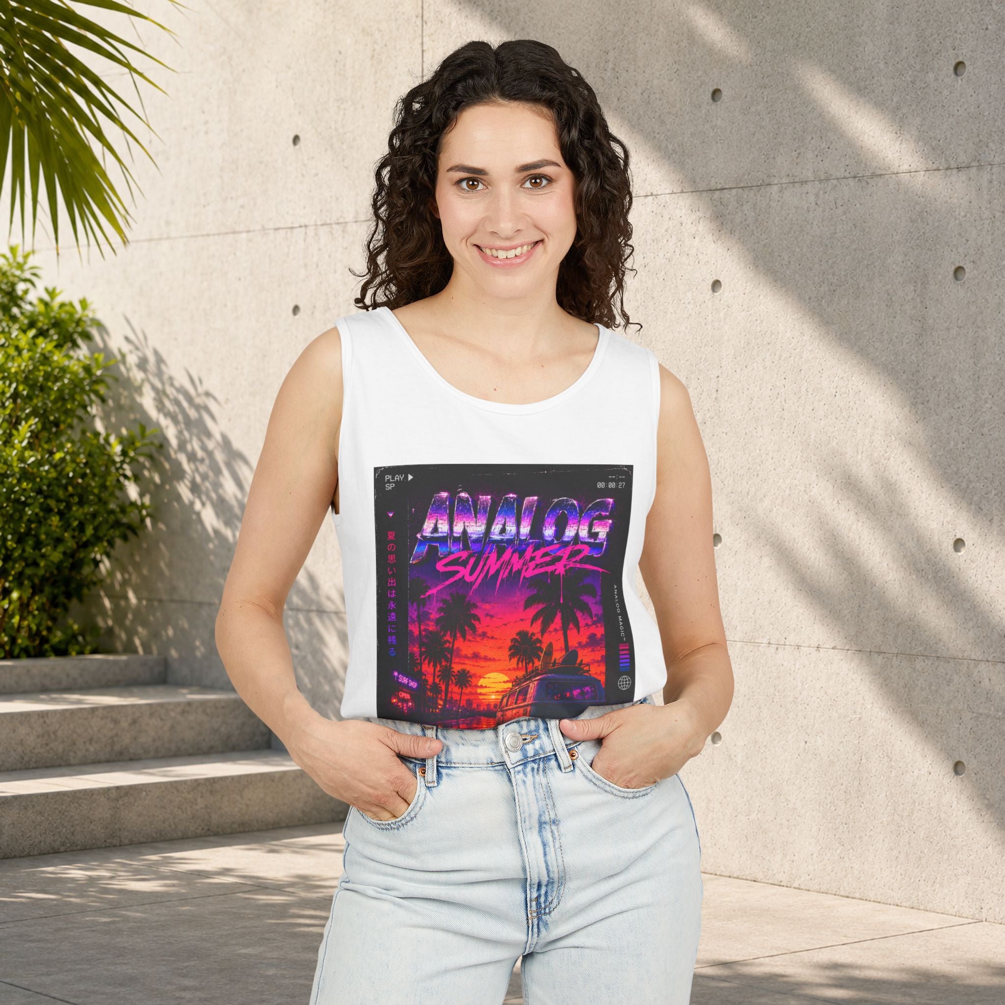 Analog Summer Synthwave Unisex Tank Top - Analog Magic