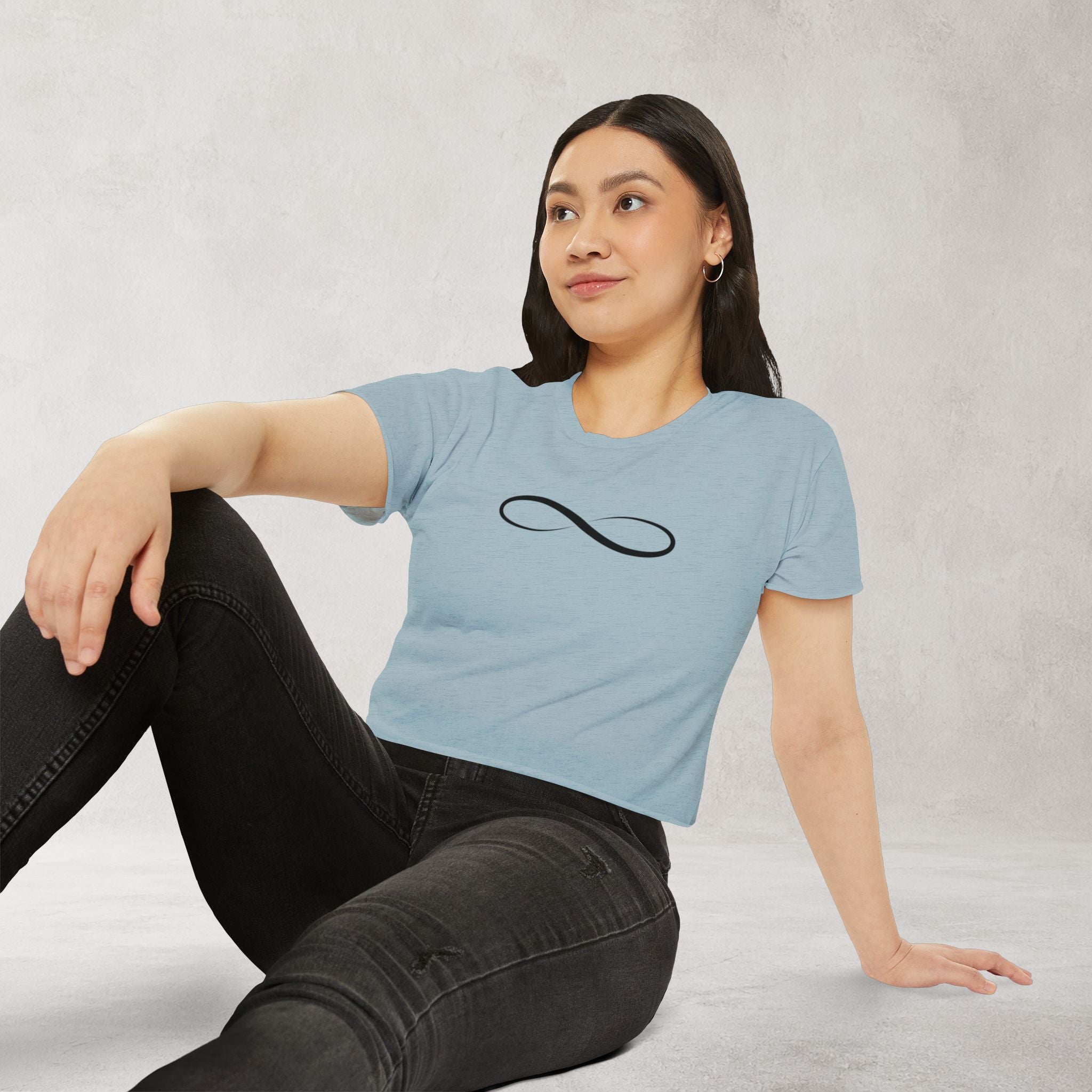 Infinity Symbol Crop Top for Women | Minimalist Graphic Tee