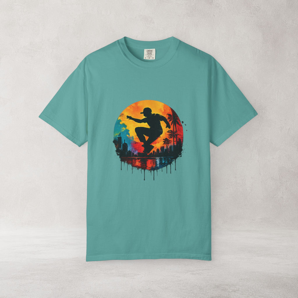 Color Splash Surfer T Shirt | Comfort Colors 1717 Beach Art Tee