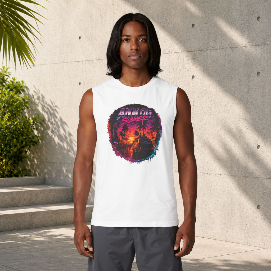 Analog Summer Muscle Tank | Retro Sunset Streetwear Tank