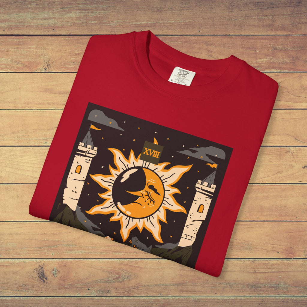 The Moon Tarot Card T Shirt |  Comfort Colors 1717 Mystical Lunar Graphic Tee