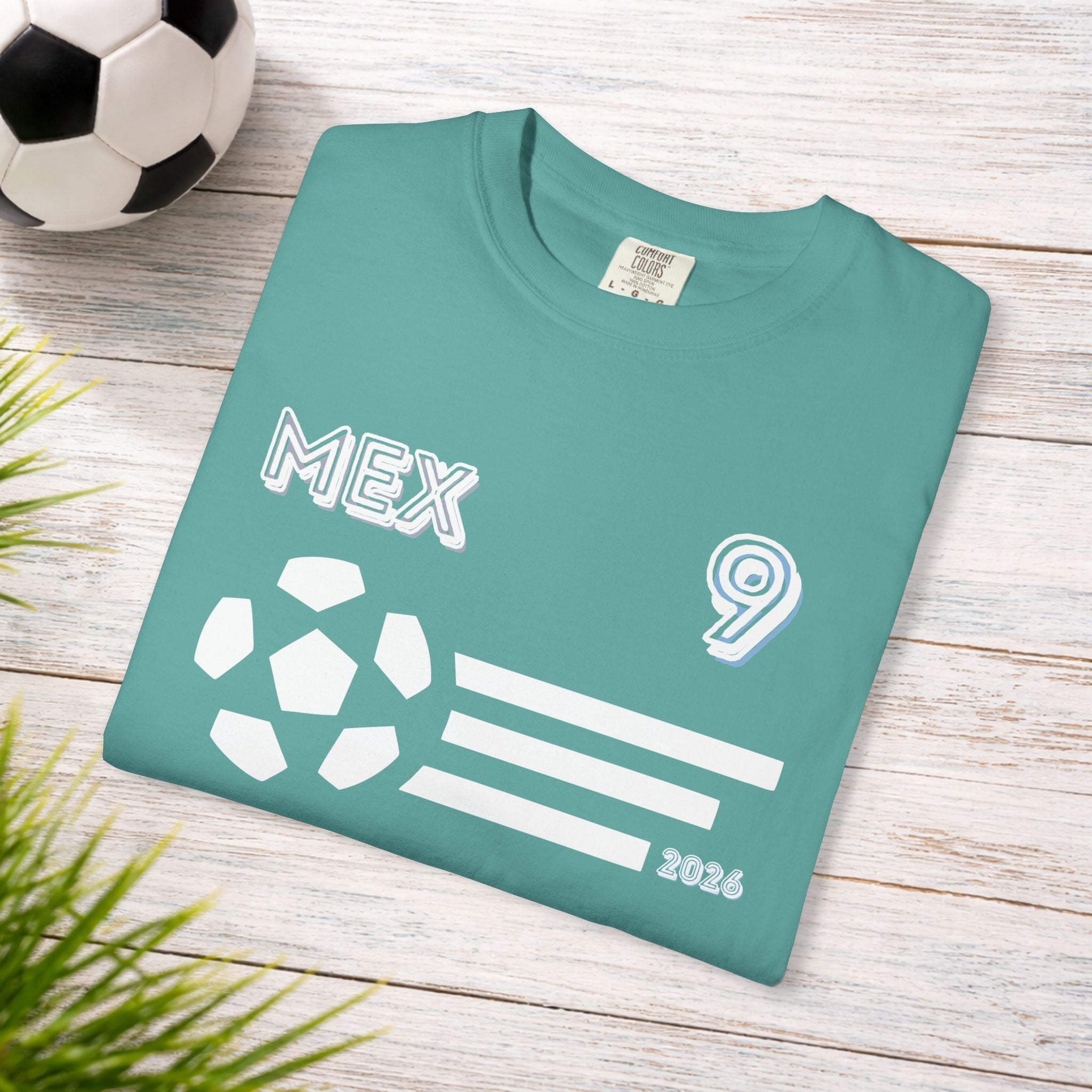 Mexico No. 9 Soccer T-Shirt | MEX 9 Football Fan Tee | Comfort Colors 1717