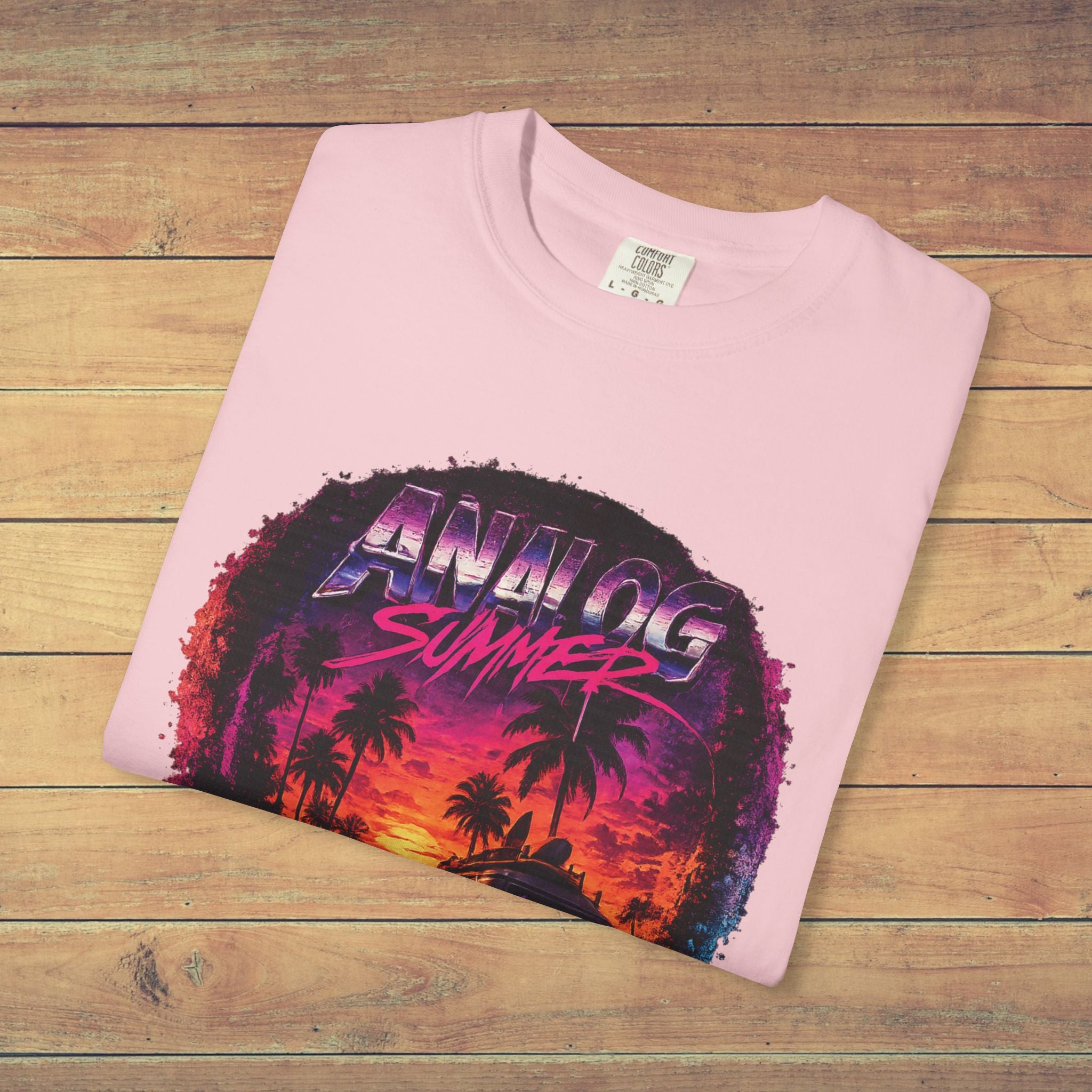 Analog Summer Retro Sunset T Shirt | Comfort Colors 1717 Vaporwave Graphic Tee