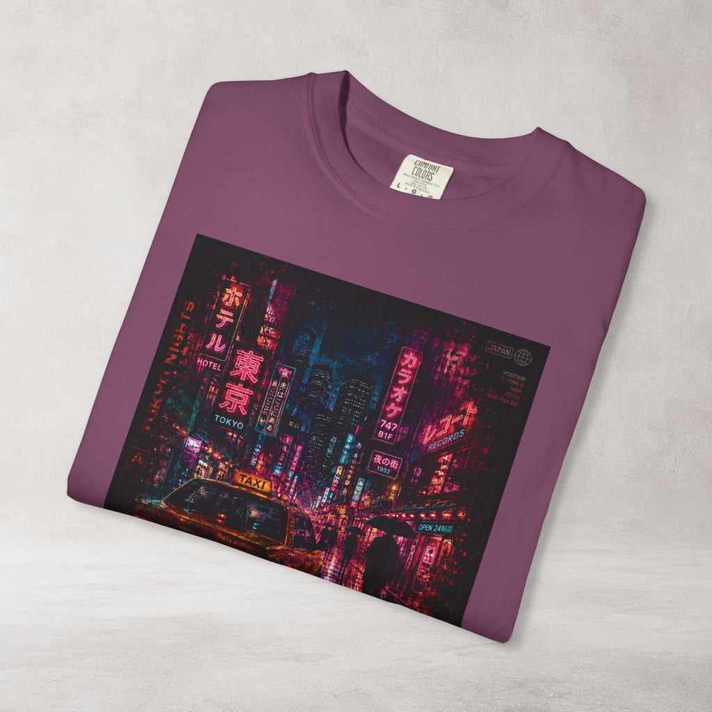 Neon City Reflections T Shirt | Comfort Colors 1717 Retro Cyberpunk Graphic Tee