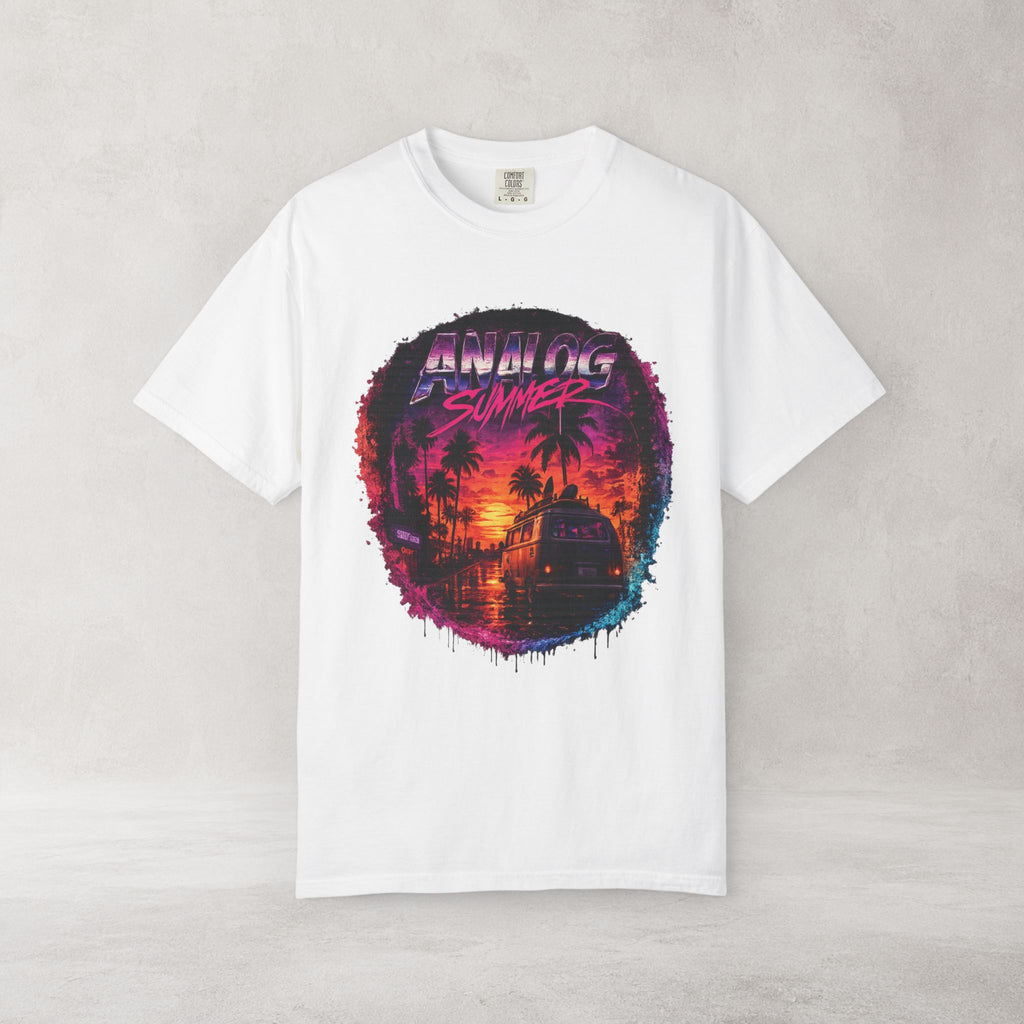 Analog Summer Retro Sunset T Shirt | Comfort Colors 1717 Vaporwave Graphic Tee