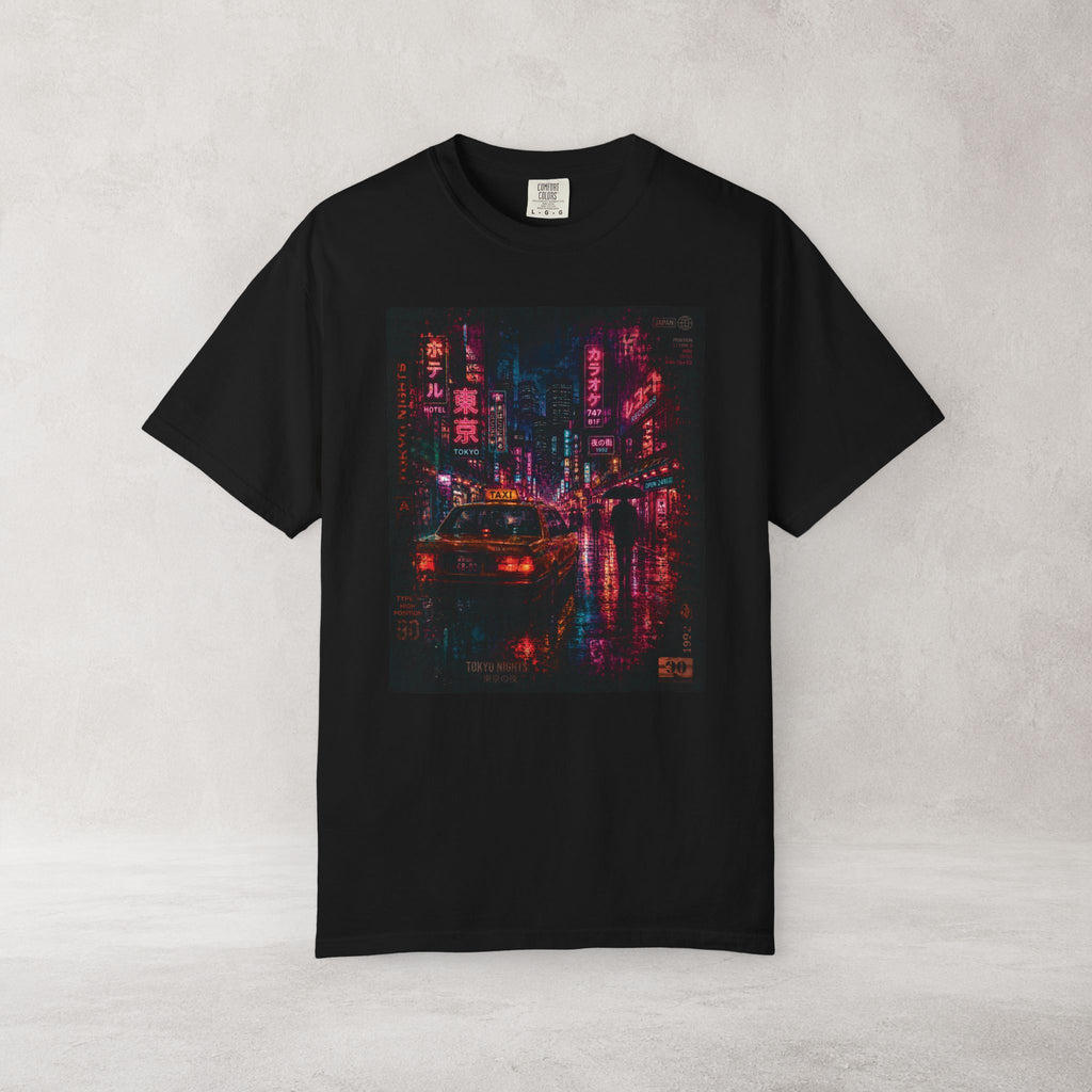 Neon City Reflections T Shirt | Comfort Colors 1717 Retro Cyberpunk Graphic Tee