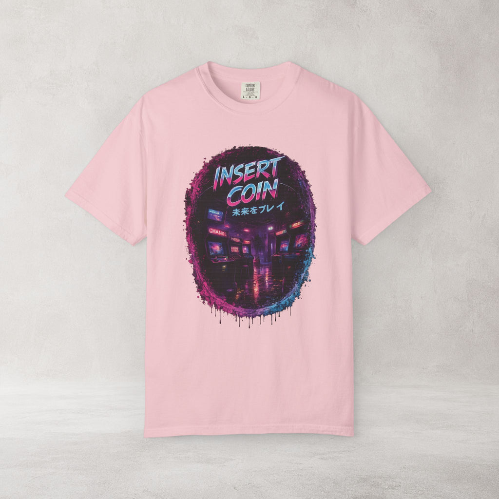 Insert Coin Retro Arcade T Shirt | Comfort Colors 1717 Cyberpunk Gaming Tee