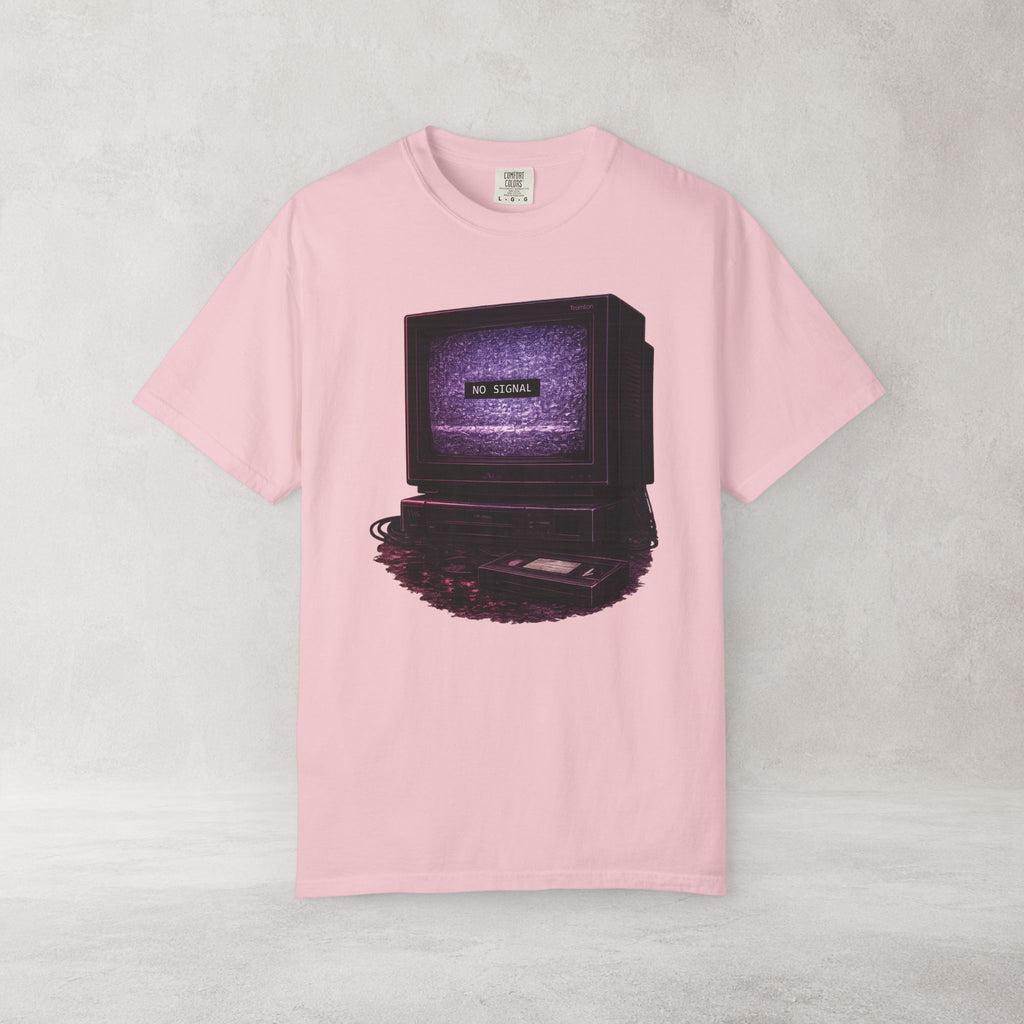 No Signal Retro Computer T Shirt | Comfort Colors 1717 Vaporwave CRT Graphic Tee