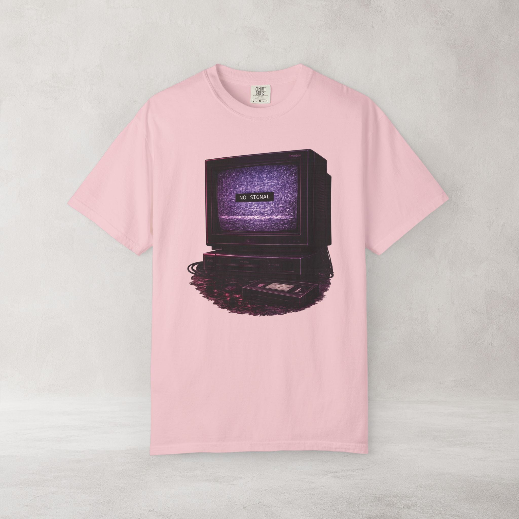No Signal Retro Computer T Shirt | Comfort Colors 1717 Vaporwave CRT Graphic Tee