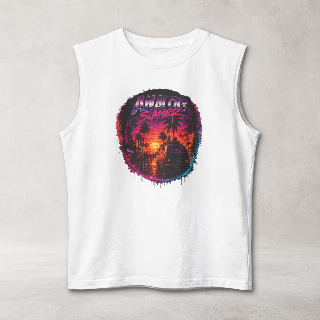 Analog Summer Muscle Tank | Retro Sunset Streetwear Tank