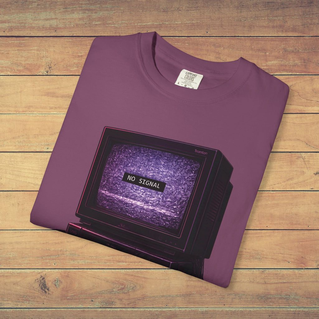 No Signal Retro Computer T Shirt | Comfort Colors 1717 Vaporwave CRT Graphic Tee