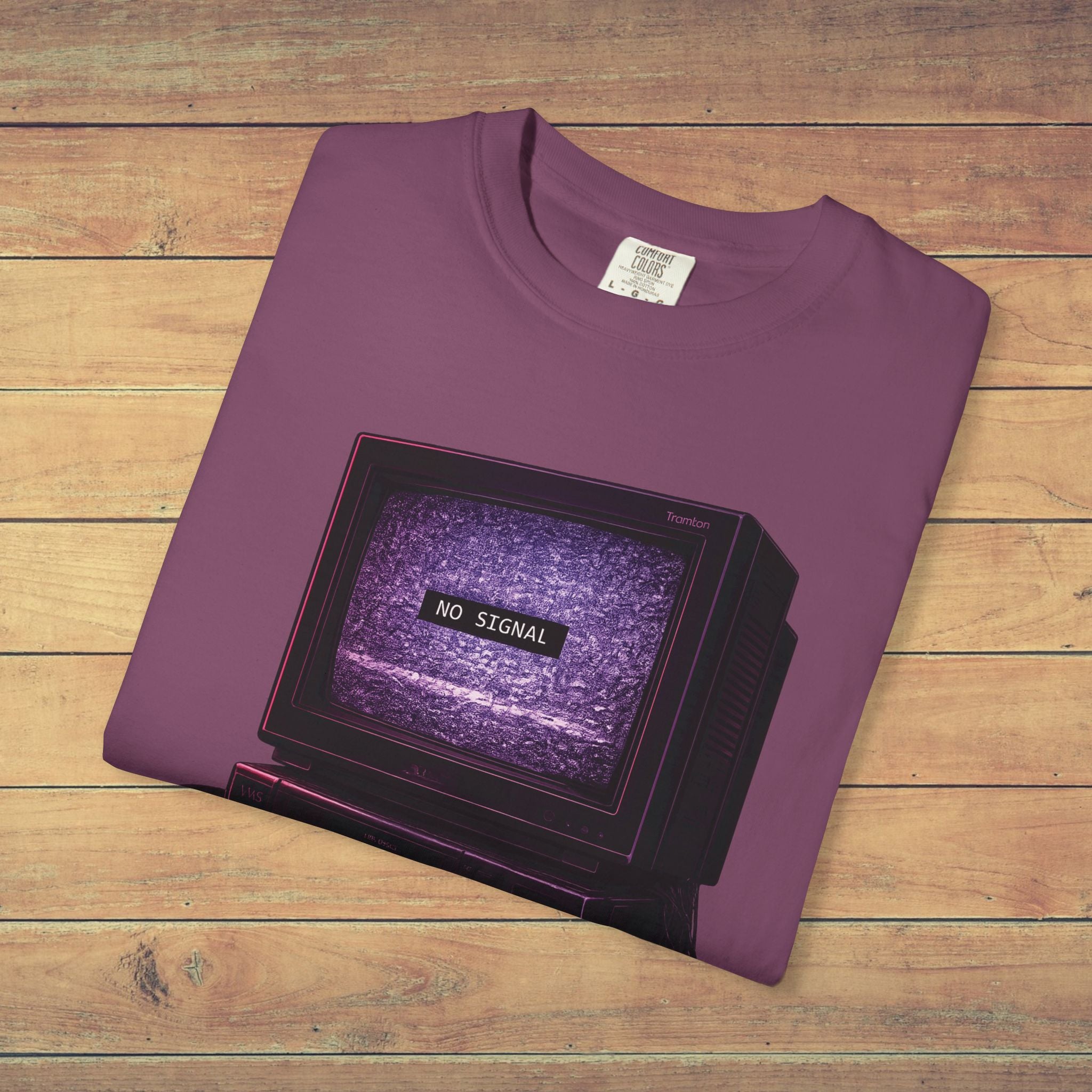 No Signal Retro Computer T Shirt | Comfort Colors 1717 Vaporwave CRT Graphic Tee