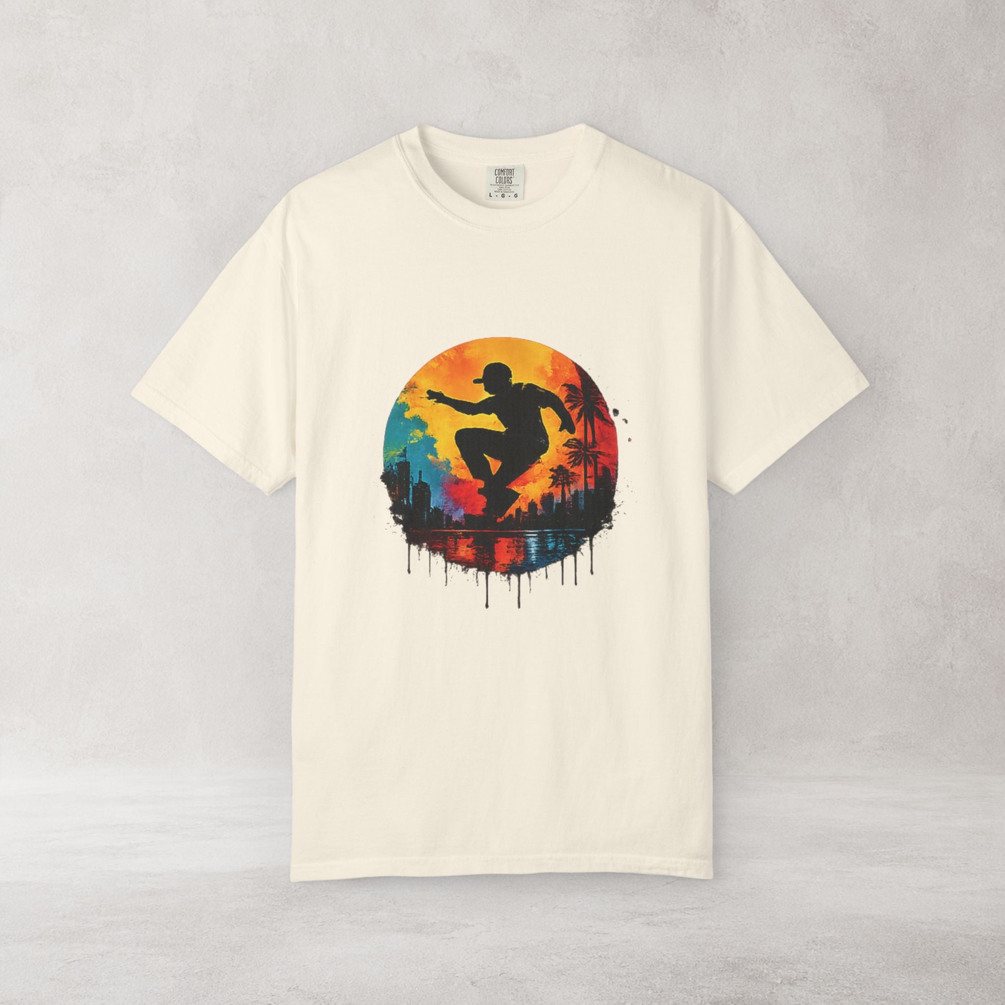 Color Splash Surfer T Shirt | Comfort Colors 1717 Beach Art Tee
