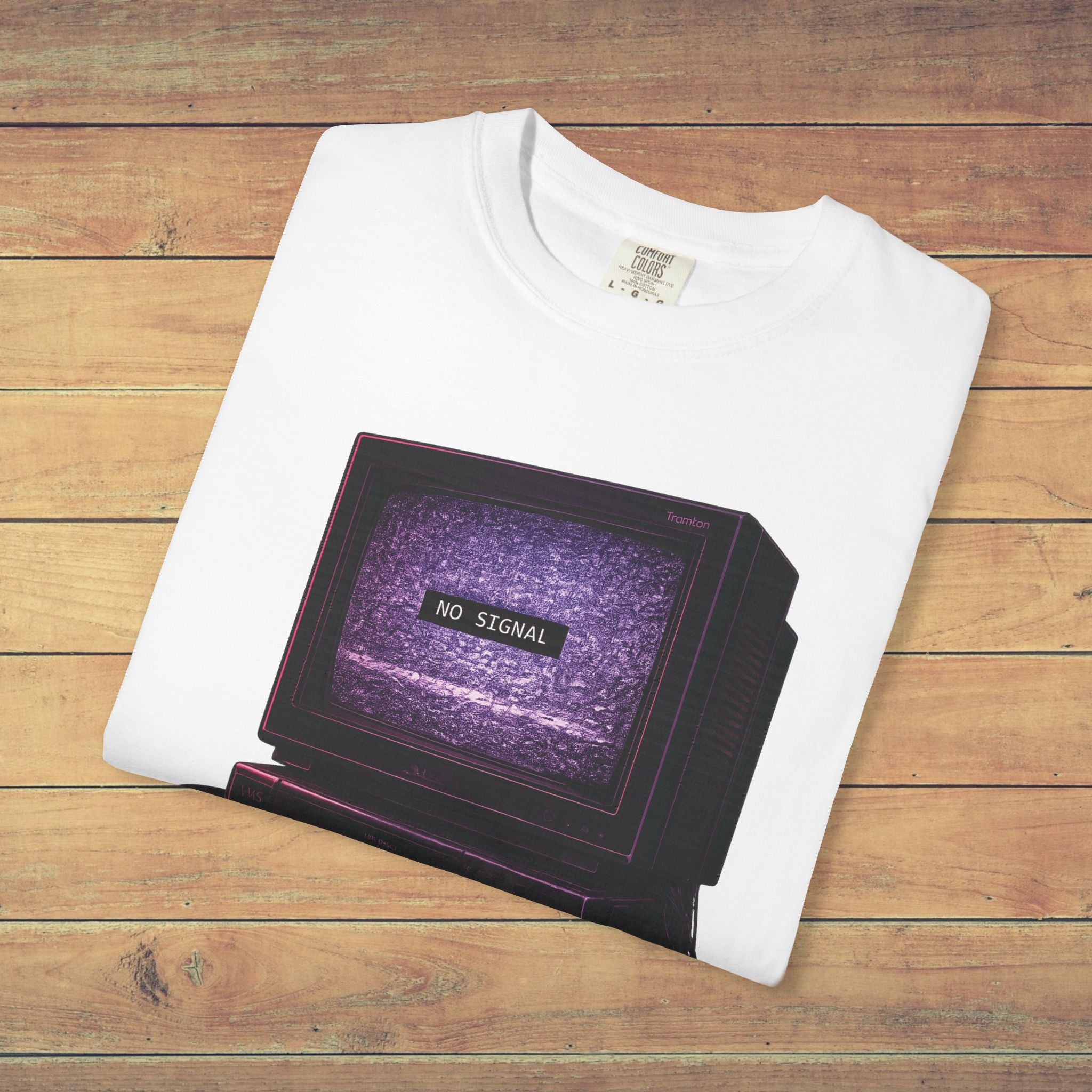 No Signal Retro Computer T Shirt | Comfort Colors 1717 Vaporwave CRT Graphic Tee