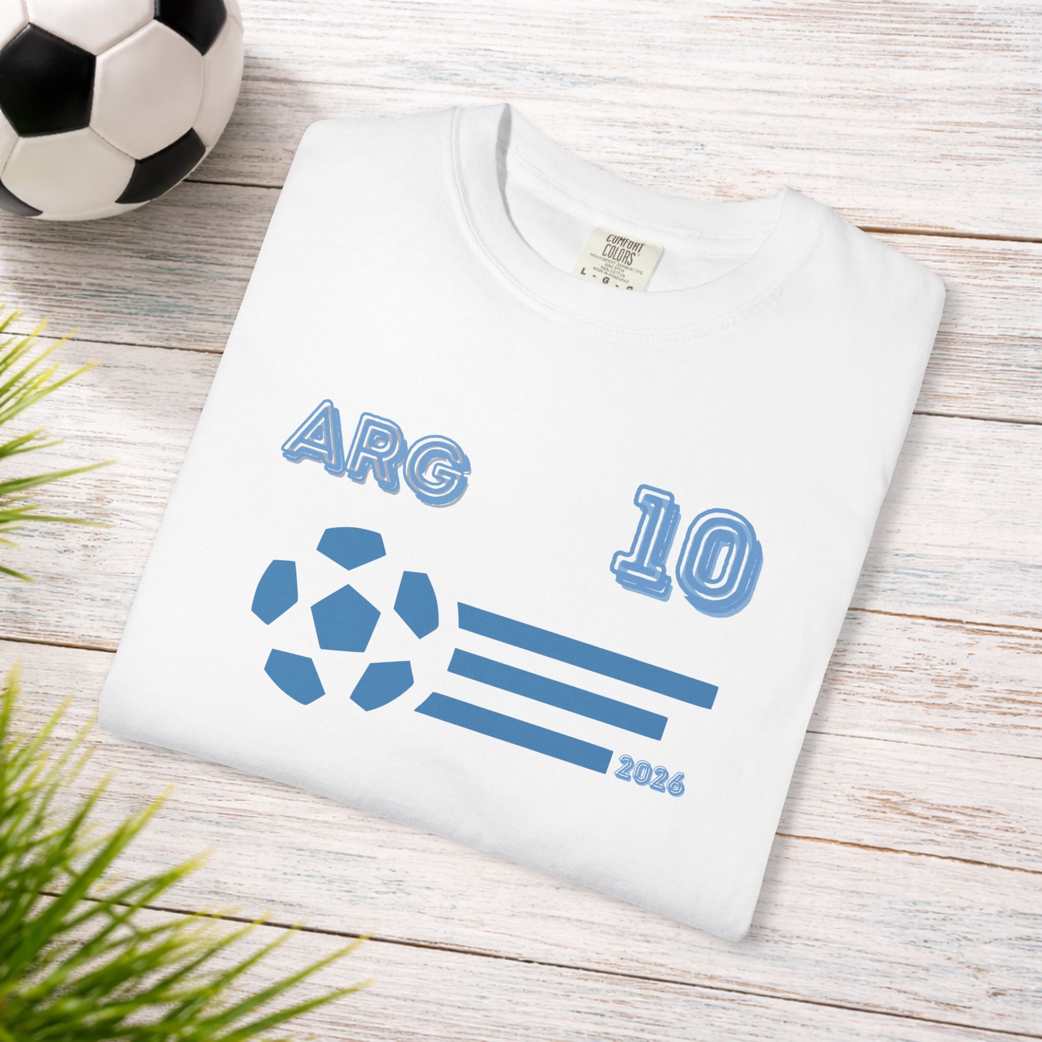 Argentina Soccer Fan T-Shirt | ARG 10 Football Supporter Tee | Comfort Colors® 1717