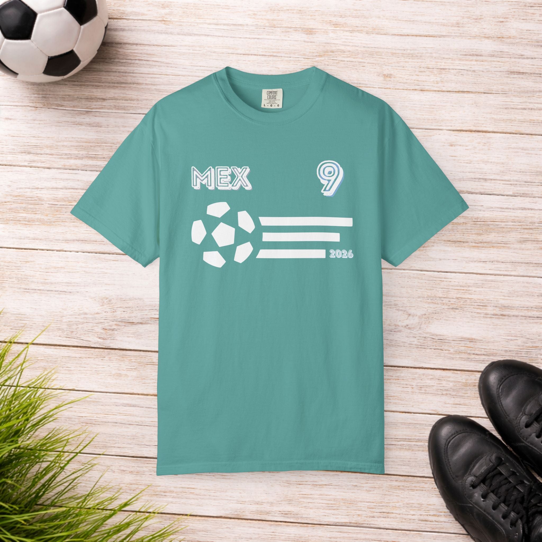 Mexico No. 9 Soccer T-Shirt | MEX 9 Football Fan Tee | Comfort Colors 1717