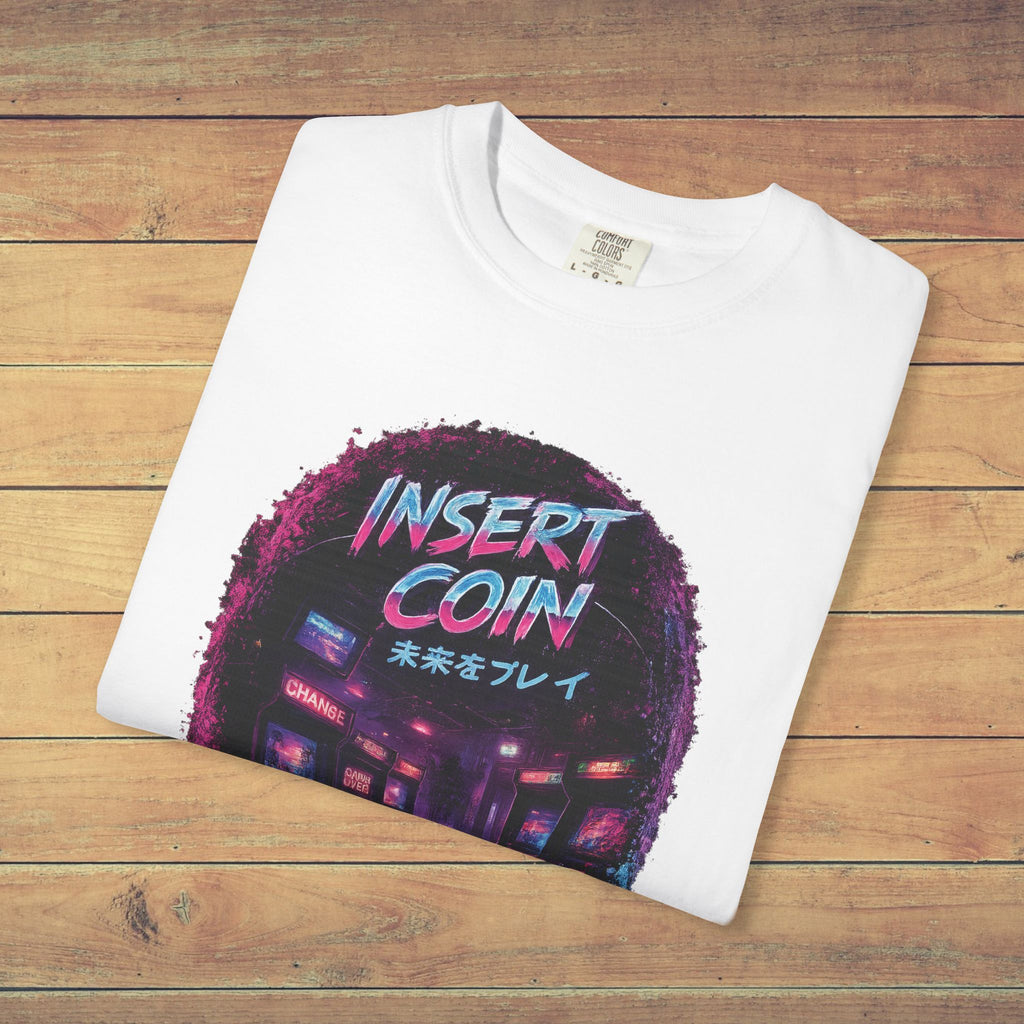 Insert Coin Retro Arcade T Shirt | Comfort Colors 1717 Cyberpunk Gaming Tee