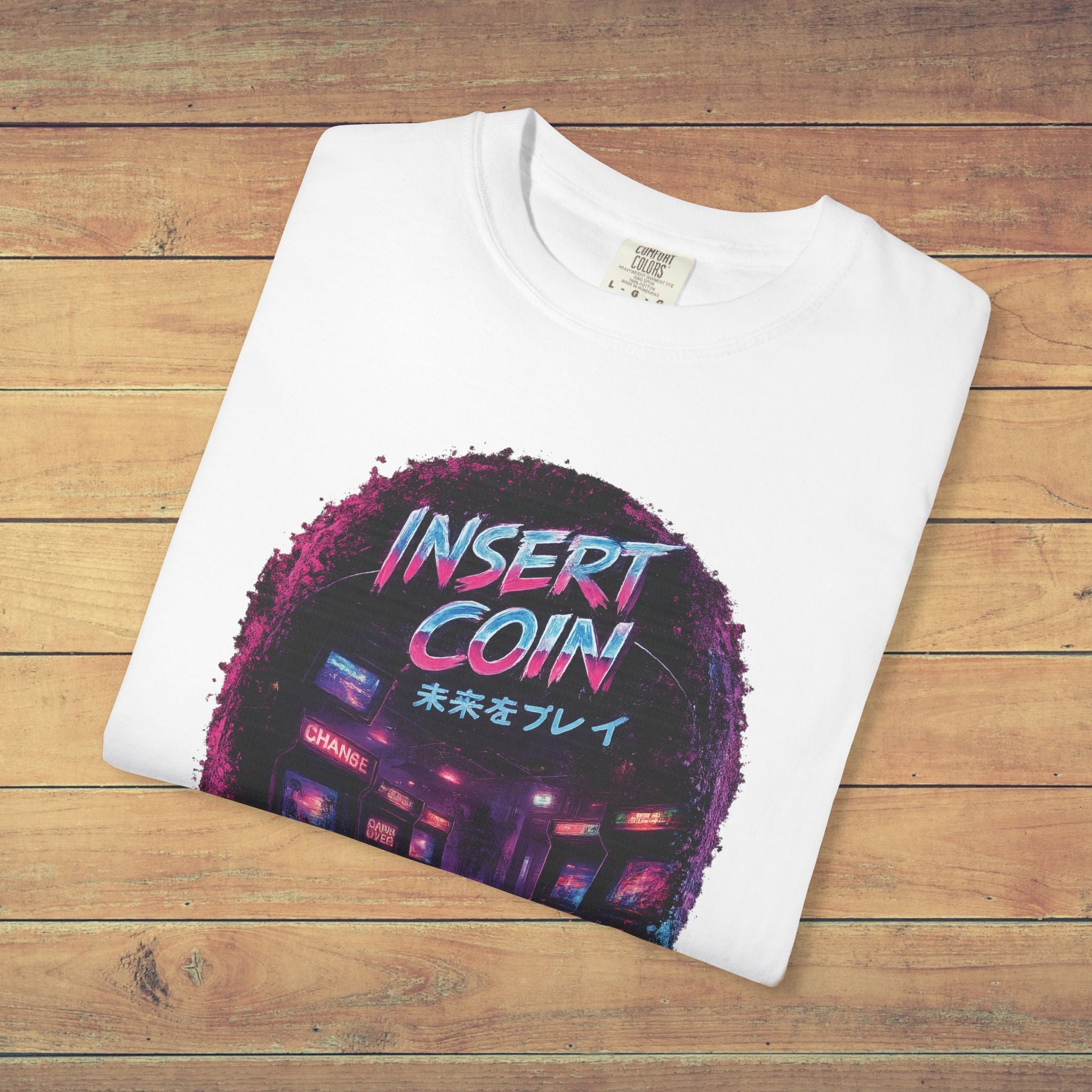 Insert Coin Retro Arcade T Shirt | Comfort Colors 1717 Cyberpunk Gaming Tee