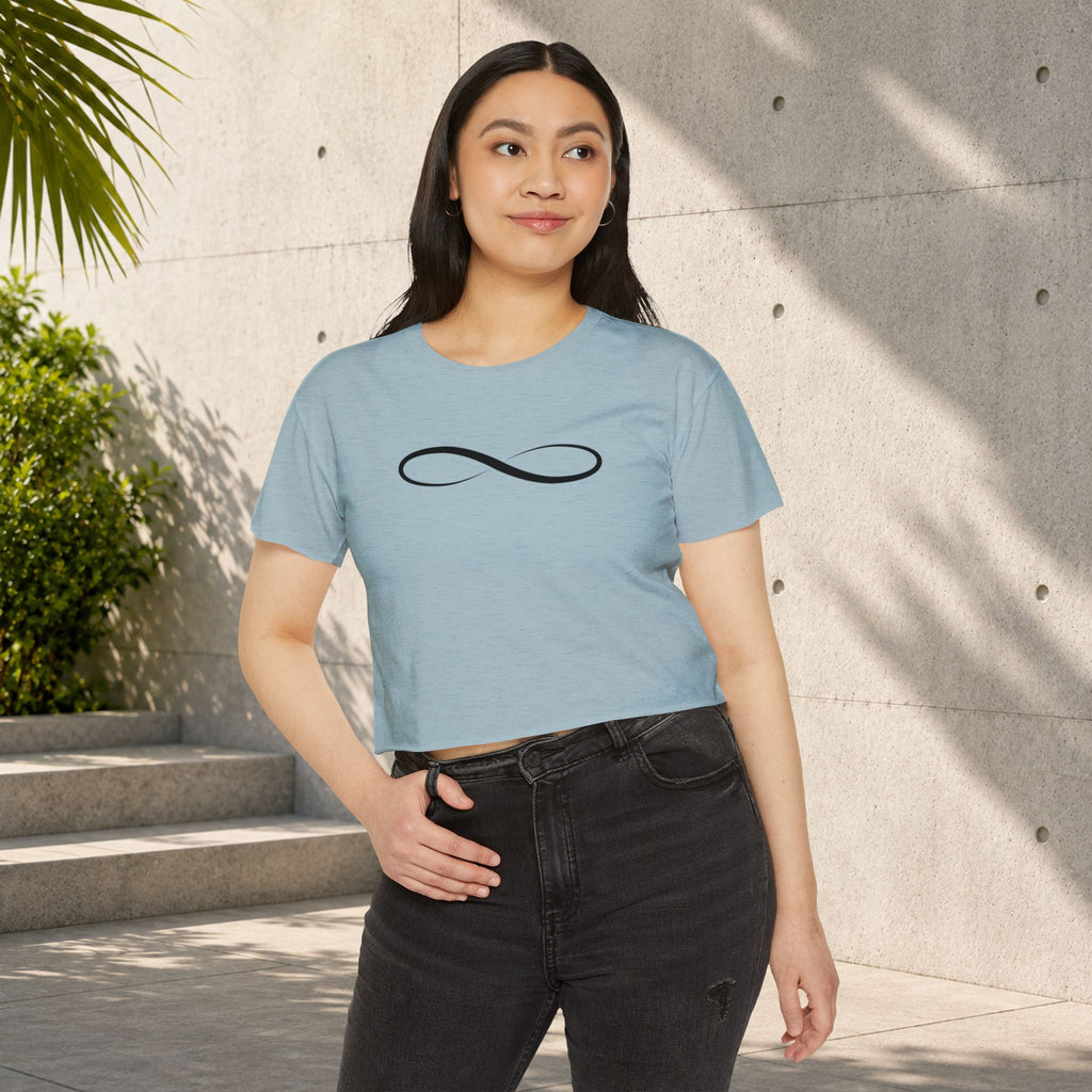 Infinity Symbol Crop Top for Women | Minimalist Graphic Tee