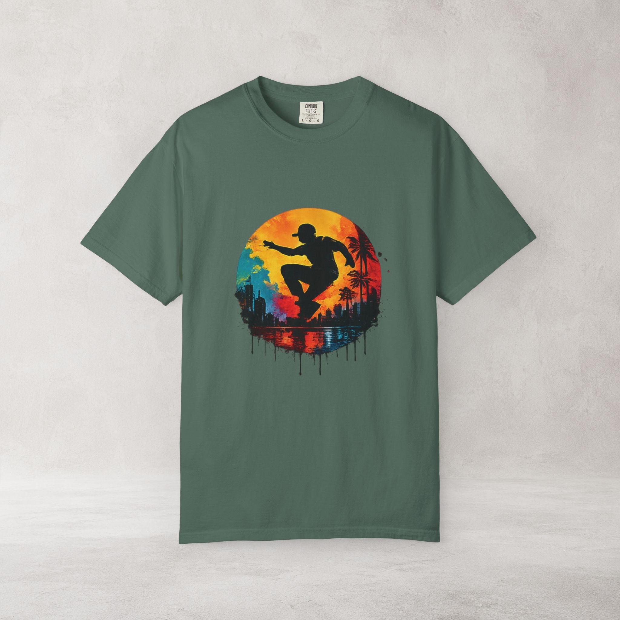 Color Splash Surfer T Shirt | Comfort Colors 1717 Beach Art Tee