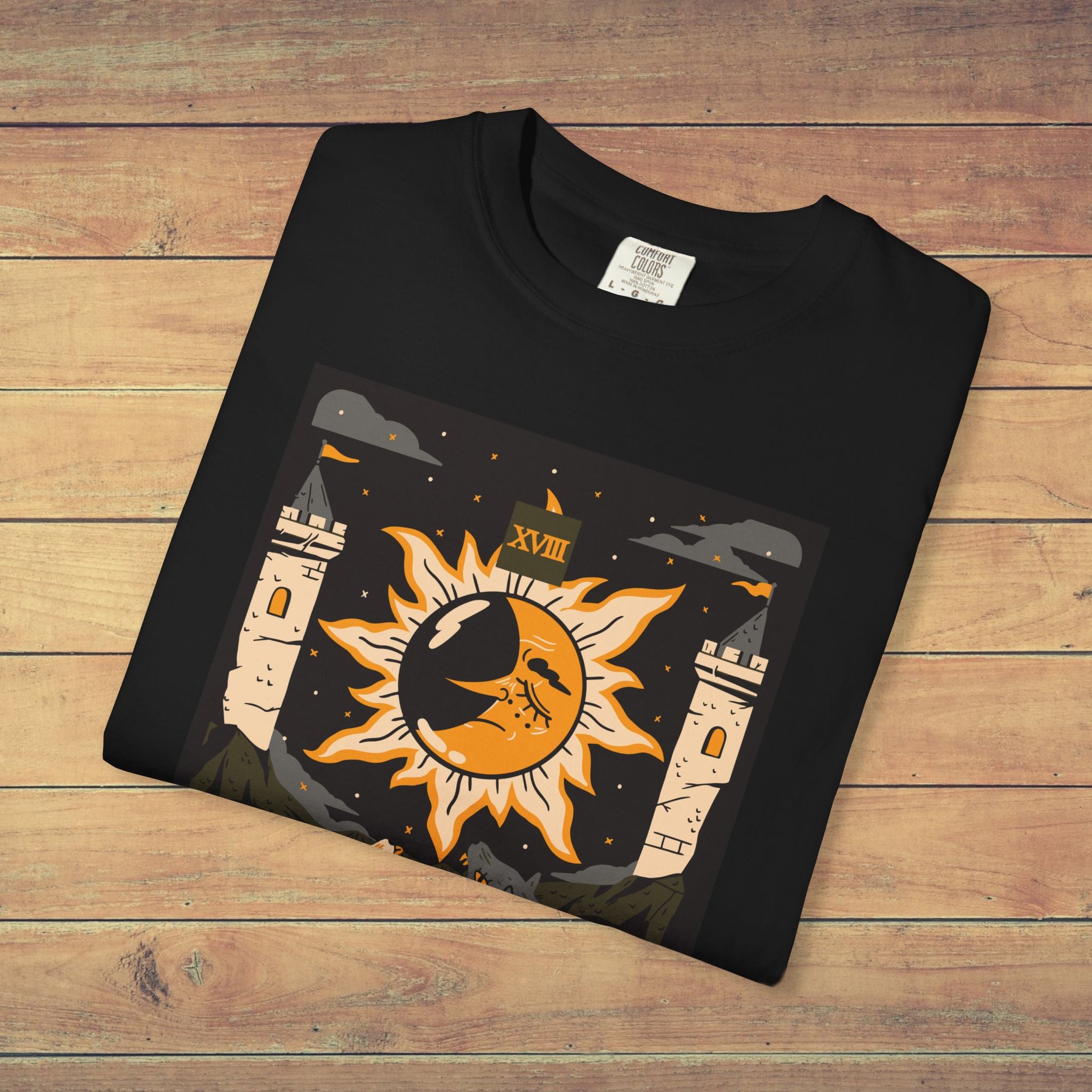 The Moon Tarot Card T Shirt |  Comfort Colors 1717 Mystical Lunar Graphic Tee