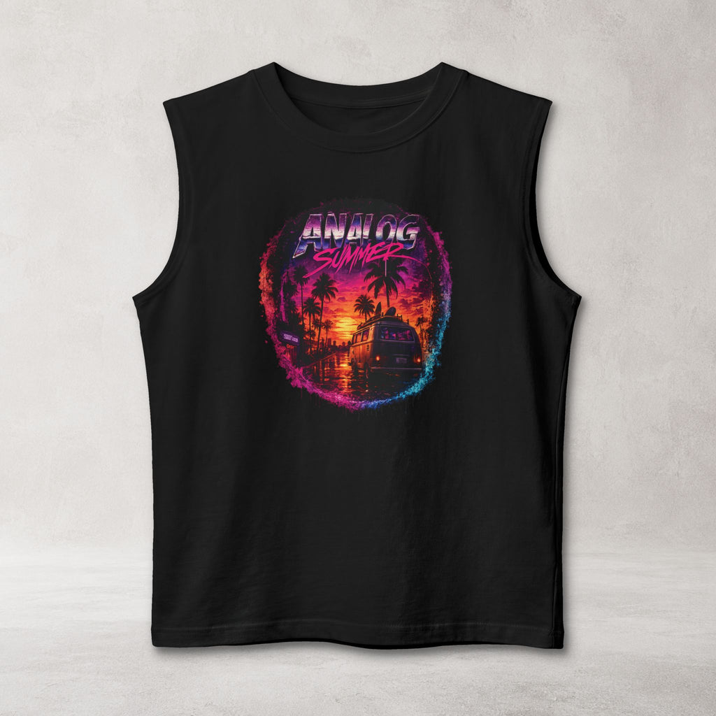 Analog Summer Muscle Tank | Retro Sunset Streetwear Tank