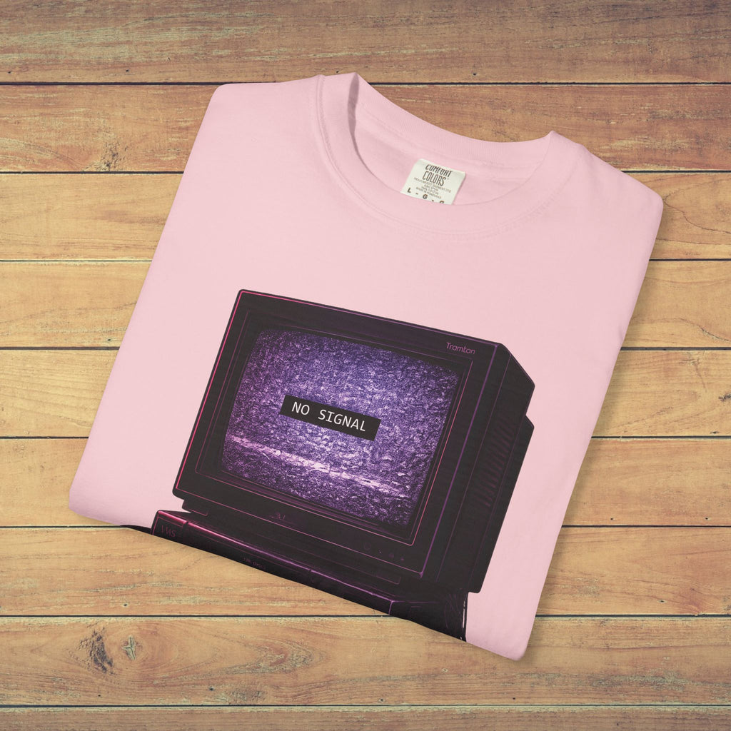 No Signal Retro Computer T Shirt | Comfort Colors 1717 Vaporwave CRT Graphic Tee