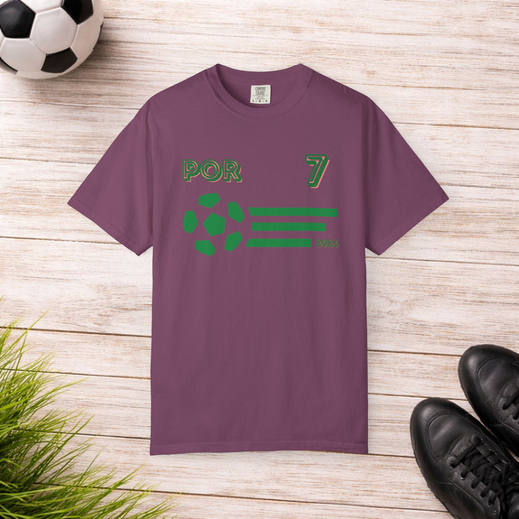 Portugal No. 7 Football T-Shirt | POR 7 Soccer Fan Tee | Comfort Colors 1717