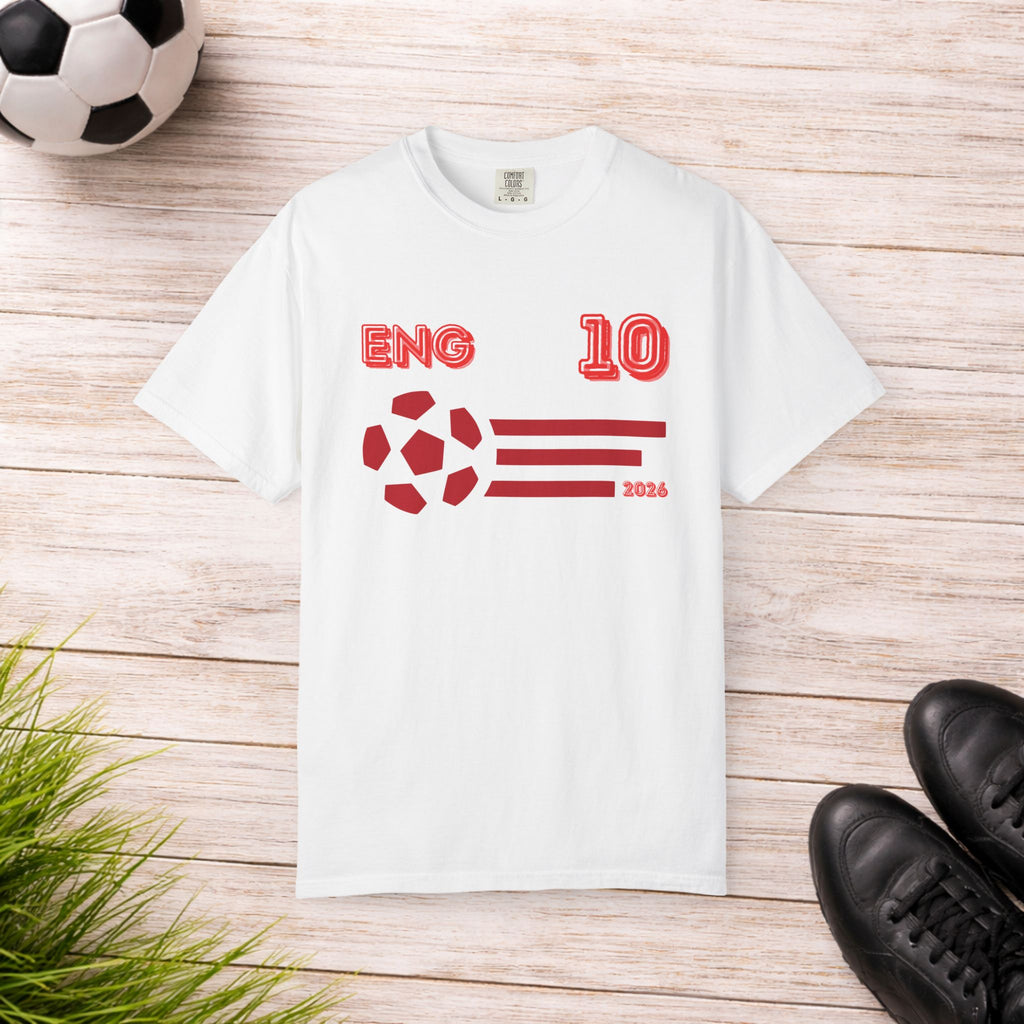 England No. 10 Football T-Shirt | ENG 10 Soccer Fan Tee | Comfort Colors 1717