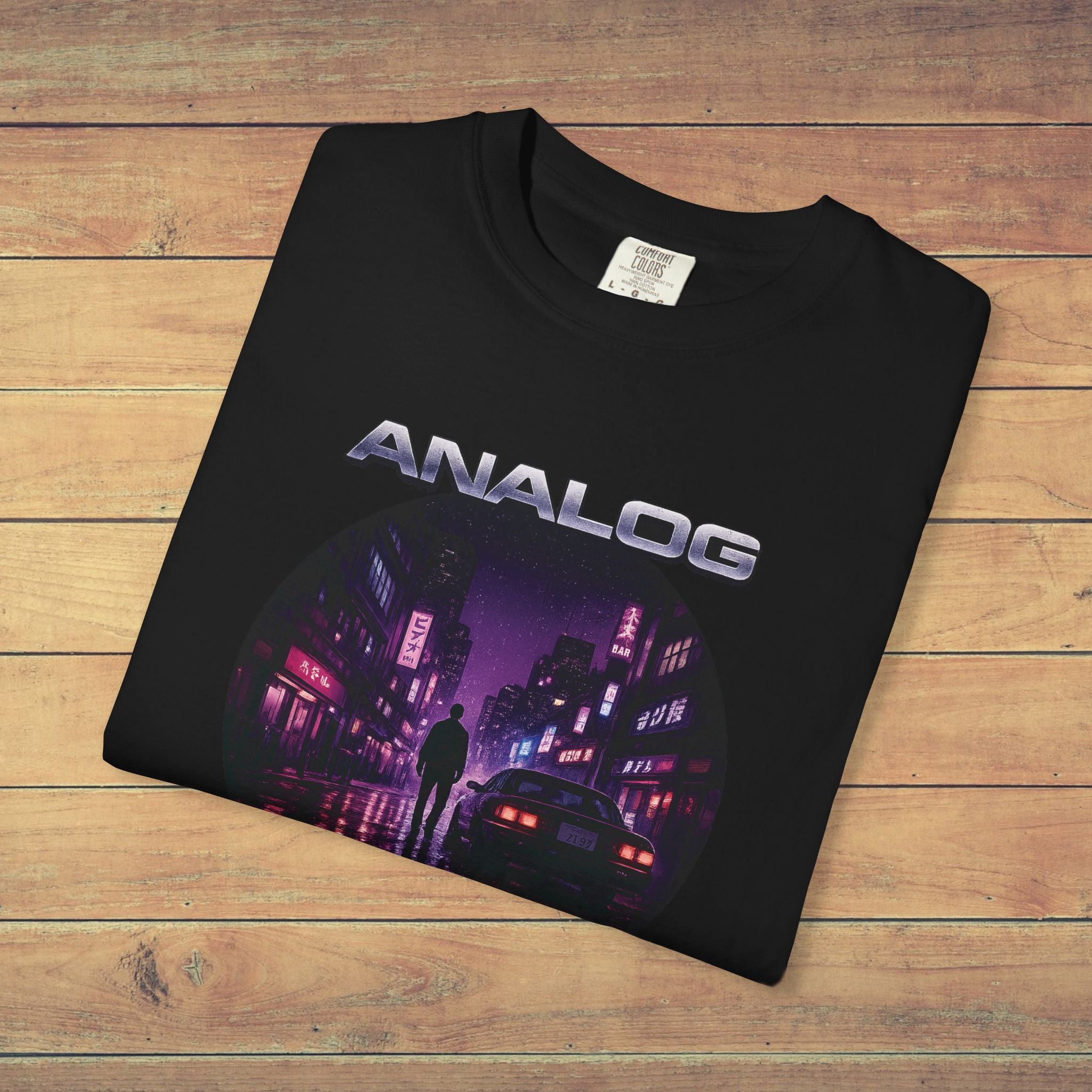 Analog Neon City T Shirt | Comfort Colors 1717 Retro Synthwave Graphic Tee