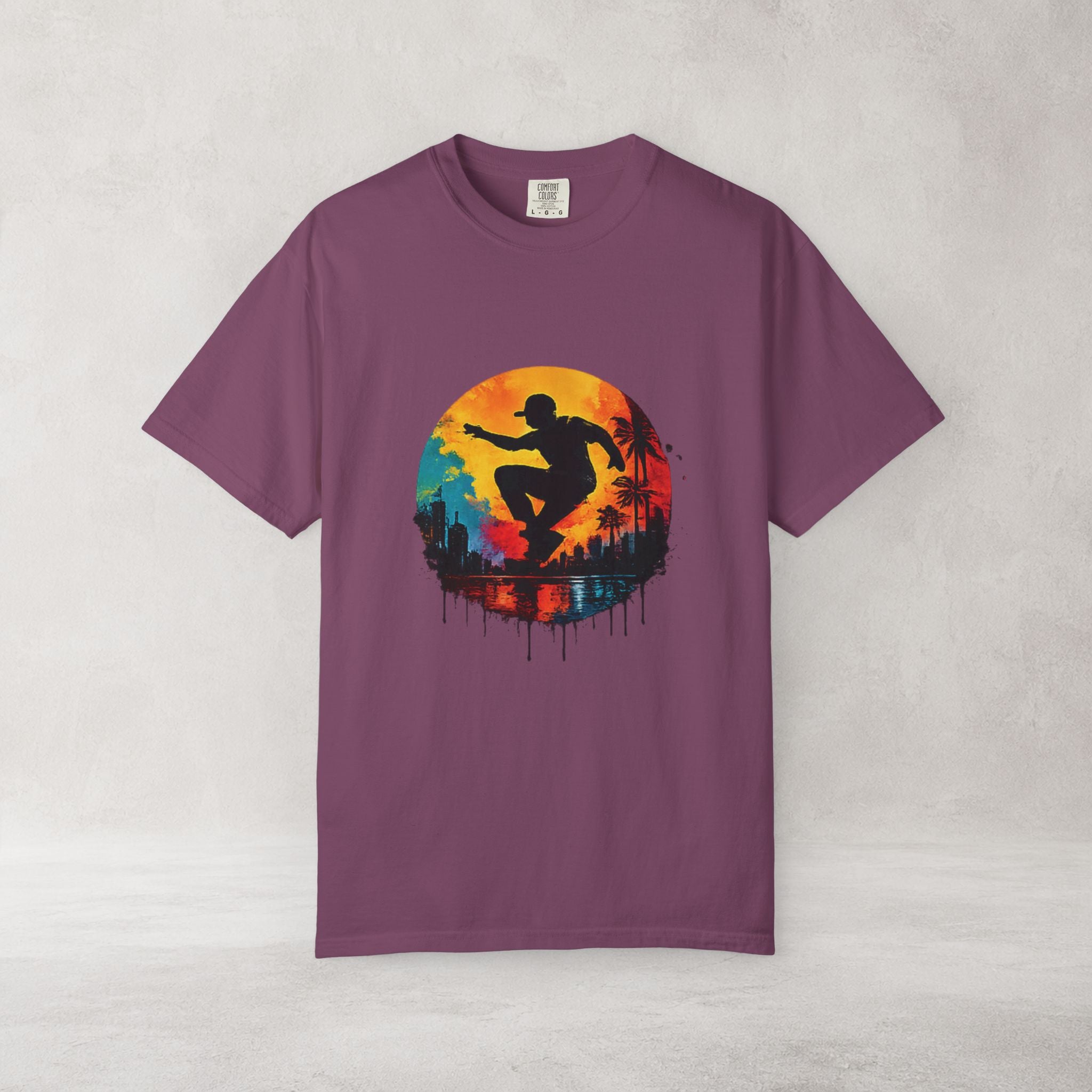 Color Splash Surfer T Shirt | Comfort Colors 1717 Beach Art Tee