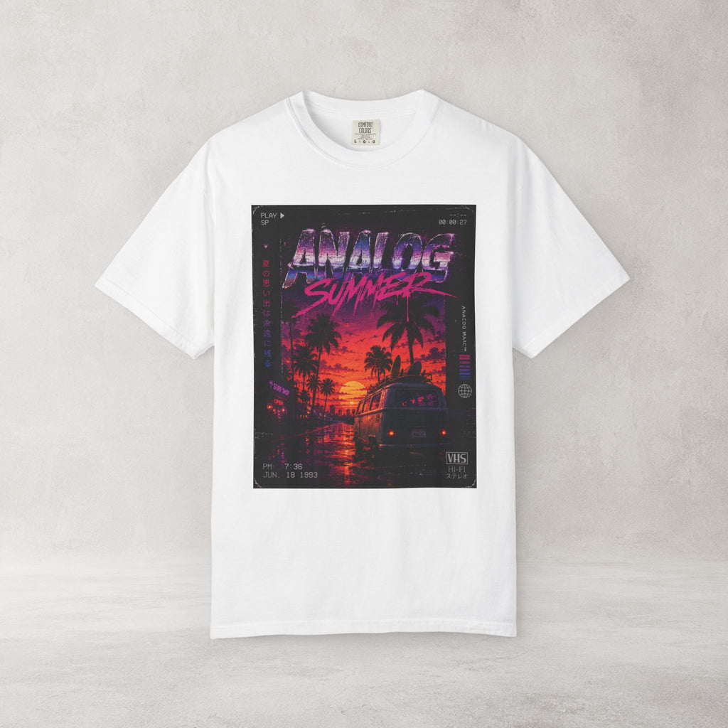 Analog Summer Vaporwave T Shirt | Comfort Colors 1717 Retro Synthwave Graphic Tee
