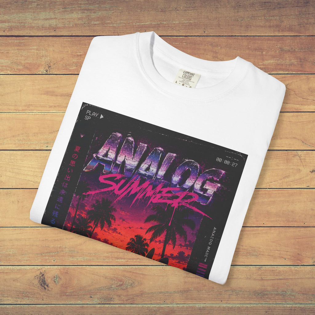 Analog Summer Vaporwave T Shirt | Comfort Colors 1717 Retro Synthwave Graphic Tee