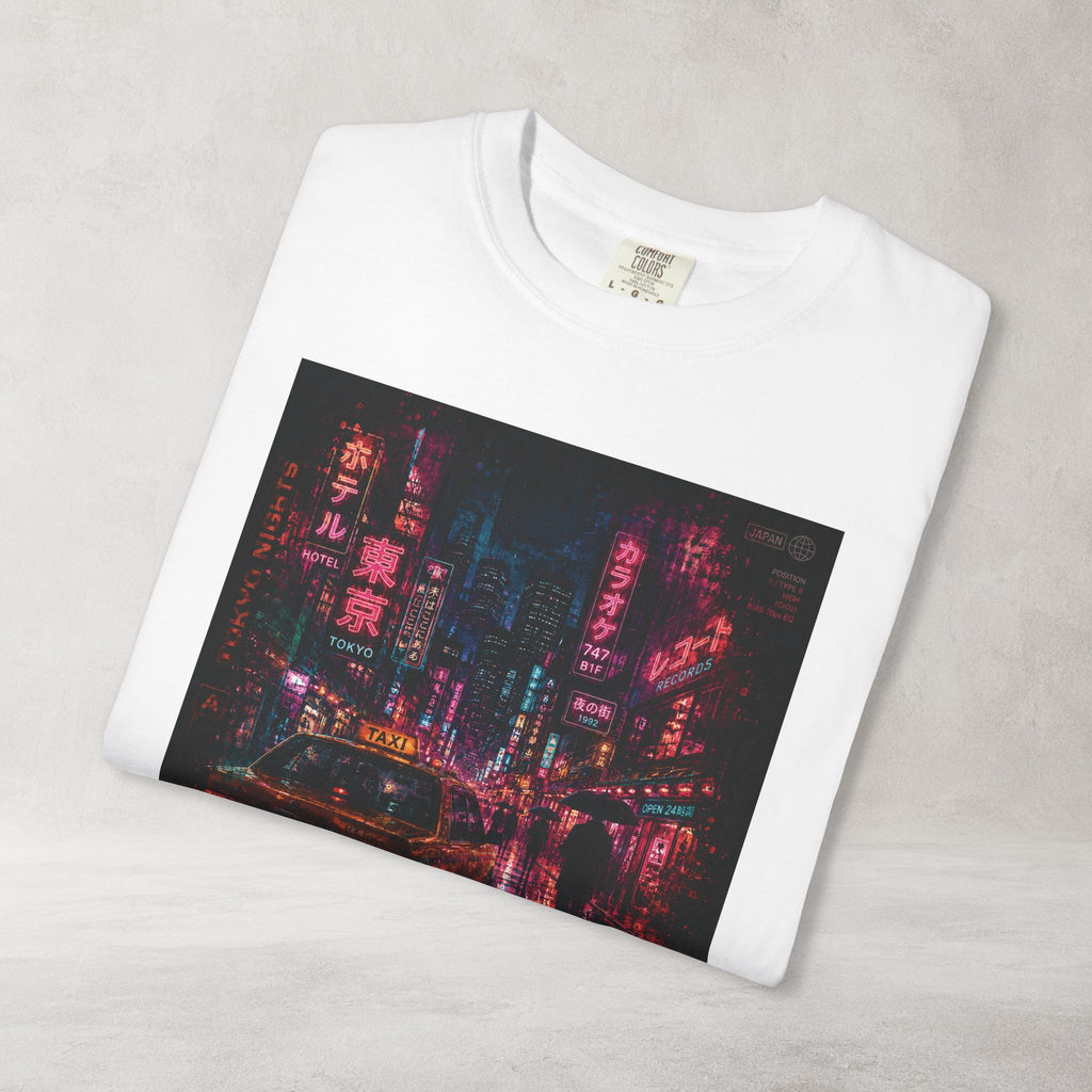 Neon City Reflections T Shirt | Comfort Colors 1717 Retro Cyberpunk Graphic Tee