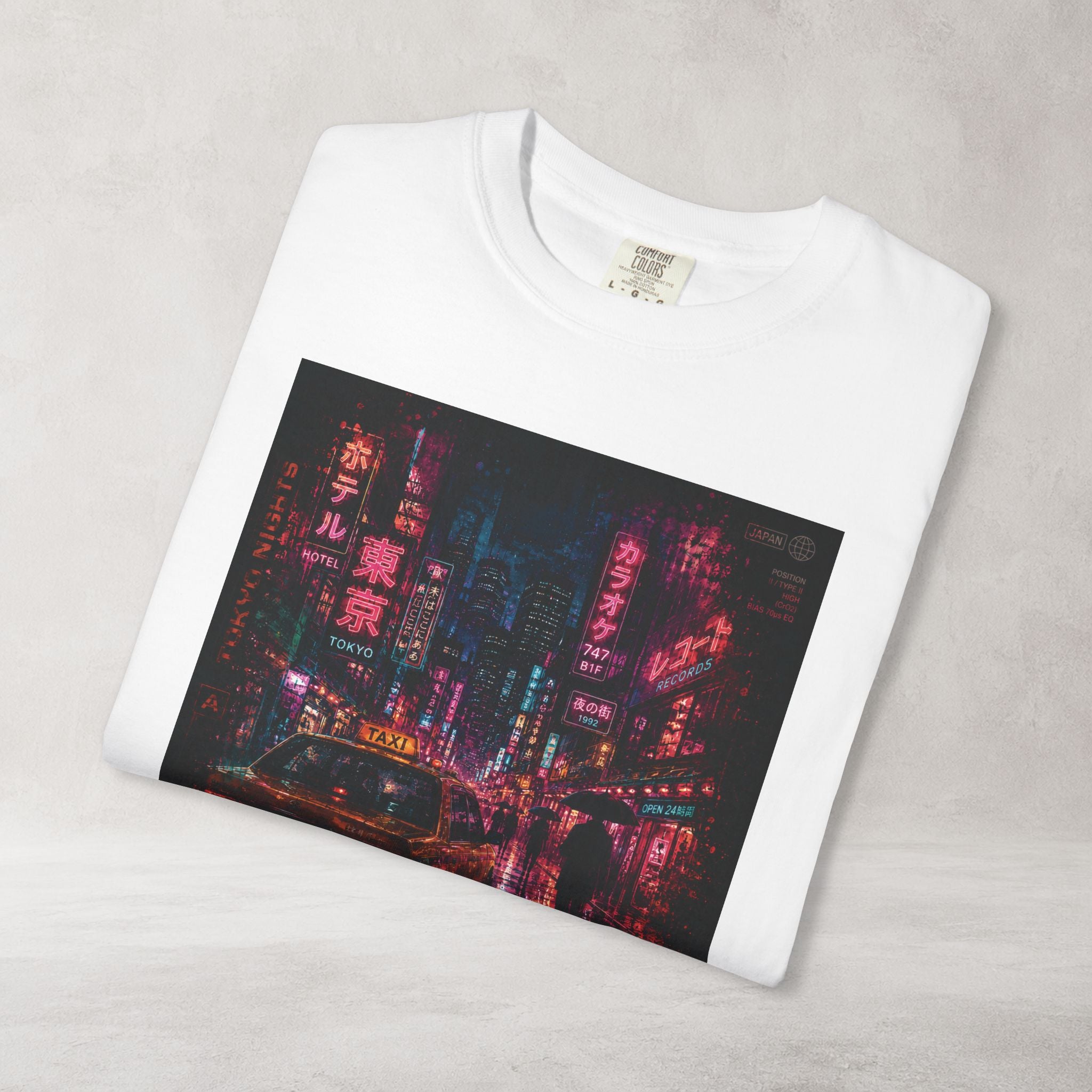 Neon City Reflections T Shirt | Comfort Colors 1717 Retro Cyberpunk Graphic Tee