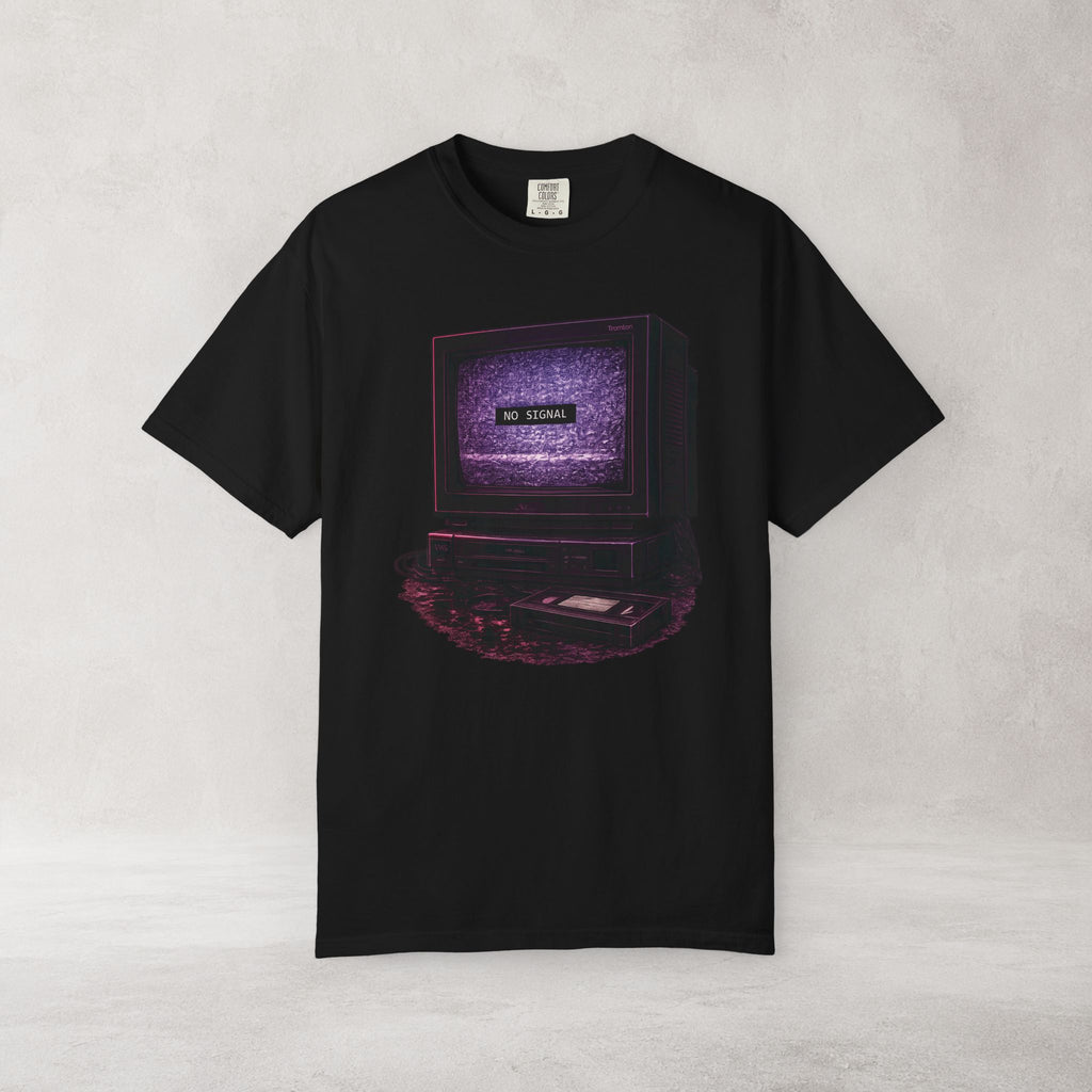 No Signal Retro Computer T Shirt | Comfort Colors 1717 Vaporwave CRT Graphic Tee