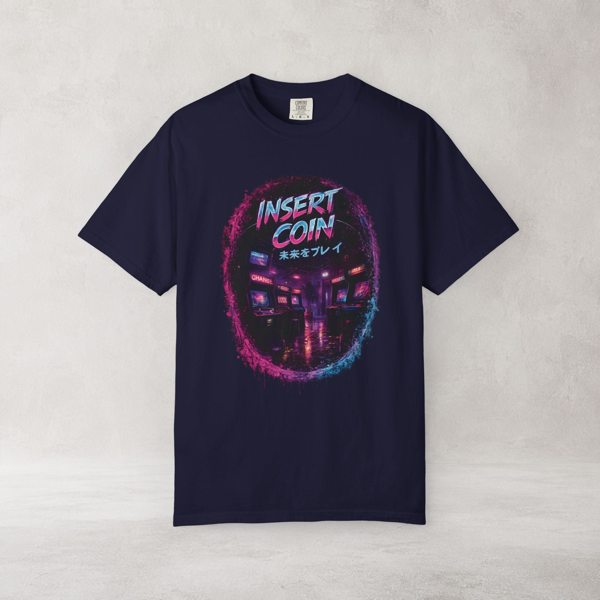Insert Coin Retro Arcade T Shirt | Comfort Colors 1717 Cyberpunk Gaming Tee