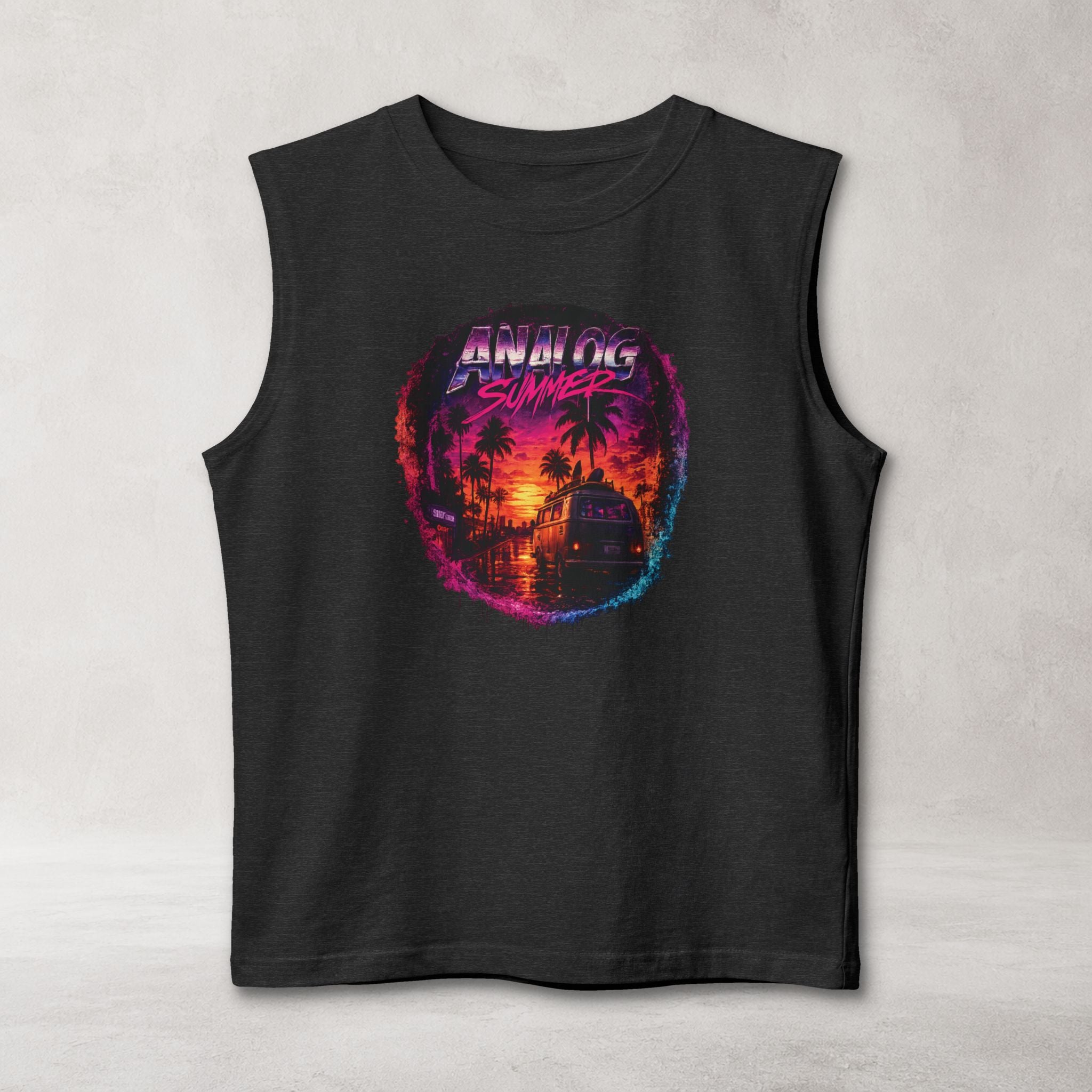 Analog Summer Muscle Tank | Retro Sunset Streetwear Tank
