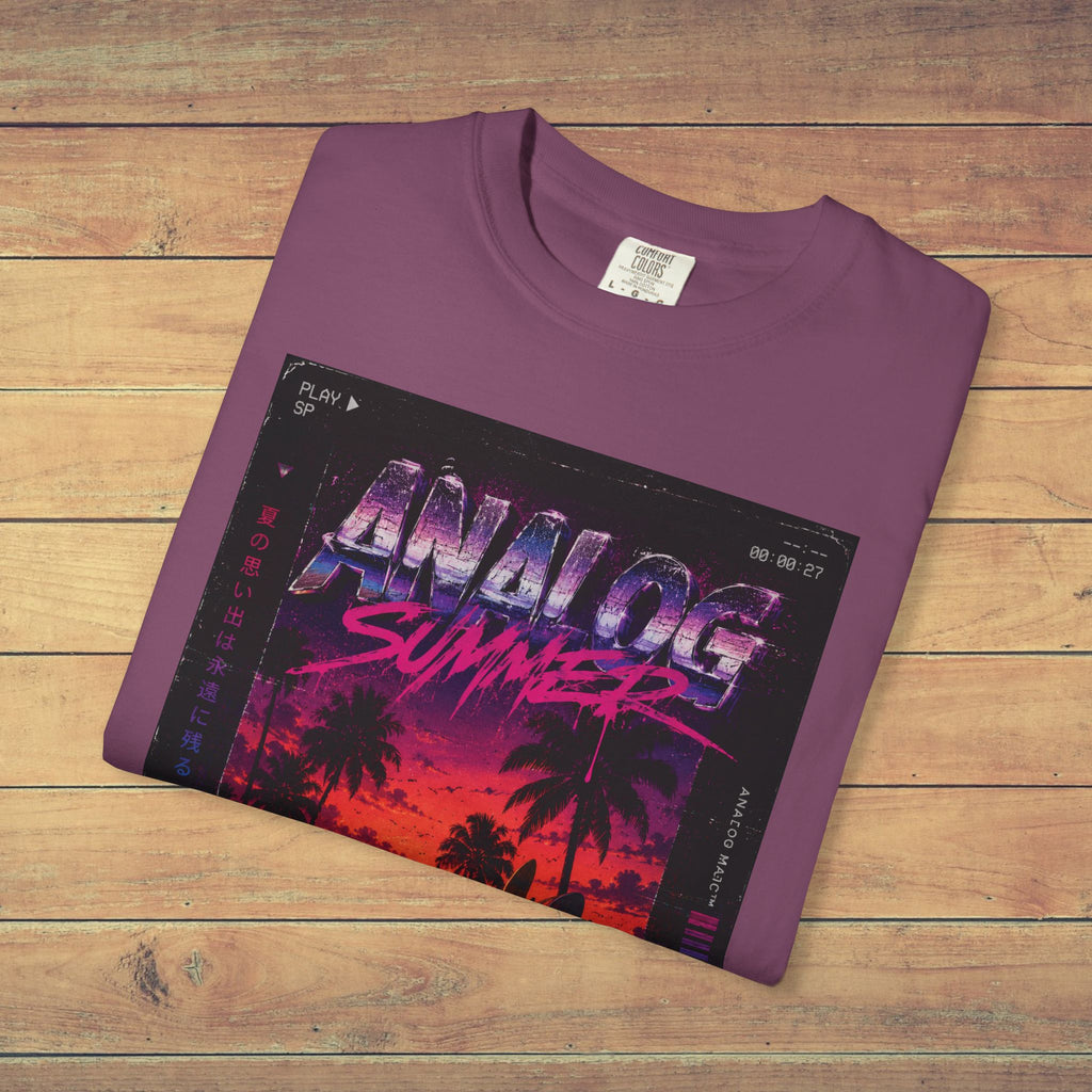 Analog Summer Vaporwave T Shirt | Comfort Colors 1717 Retro Synthwave Graphic Tee