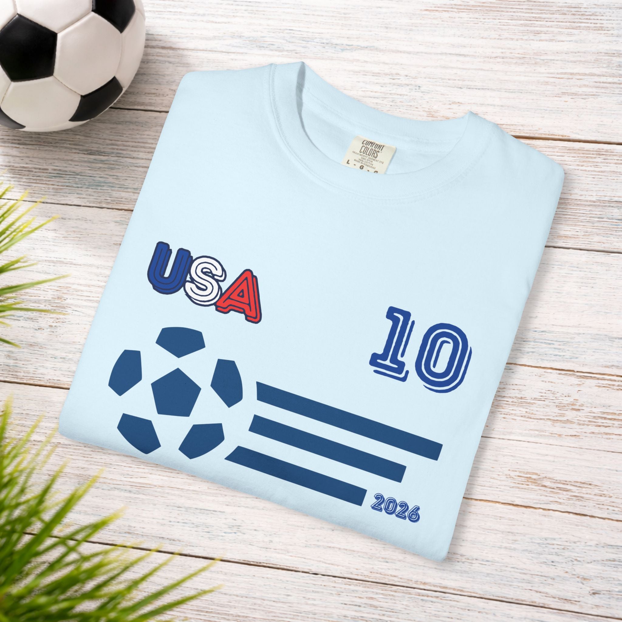 USA No. 10 Soccer T-Shirt | USA 10 Football Fan Tee | Comfort Colors 1717