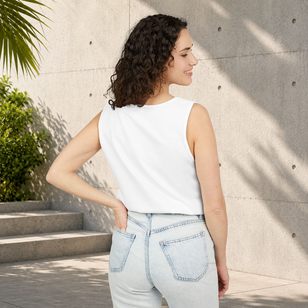 Chill Out Palm Beach Tank Top — Minimal Surf Circle Graphic