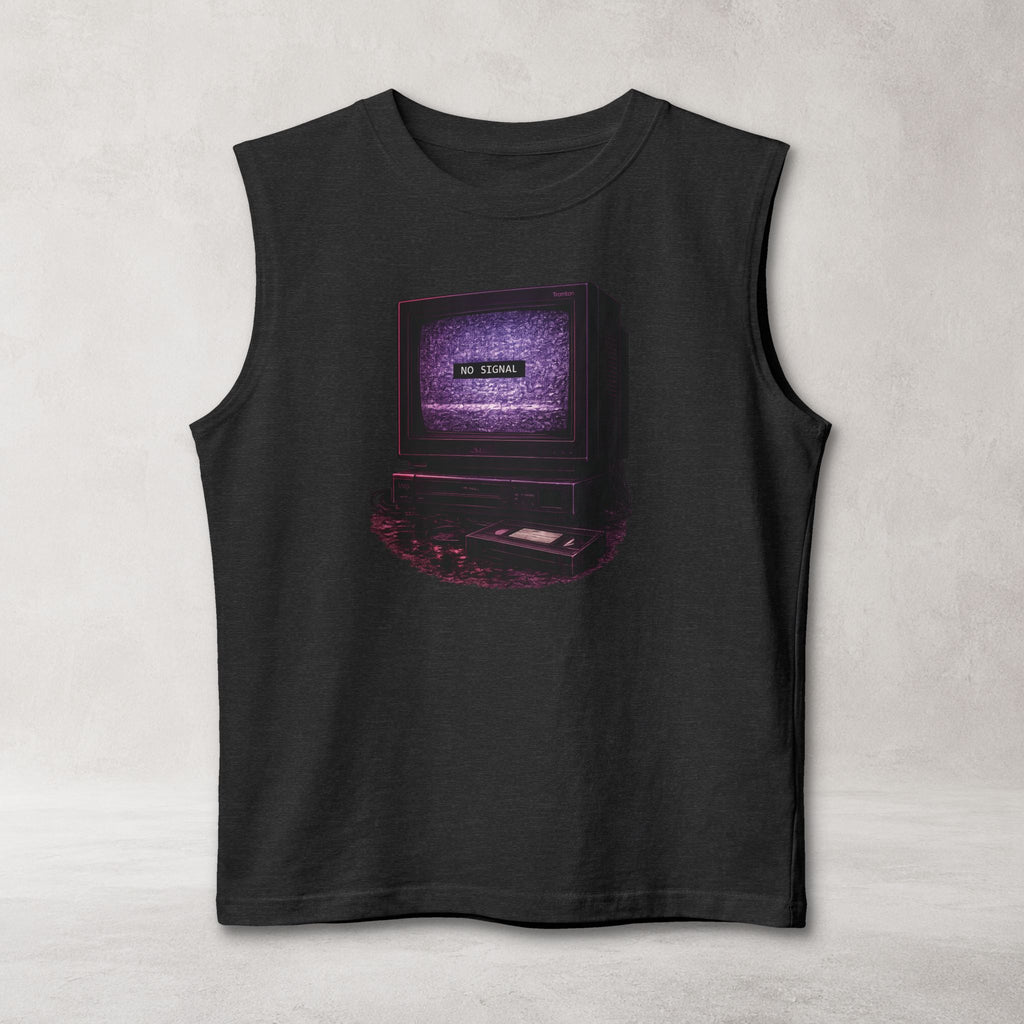 No Signal Muscle Tank | Retro VHS TV Graphic Streetwear Tank