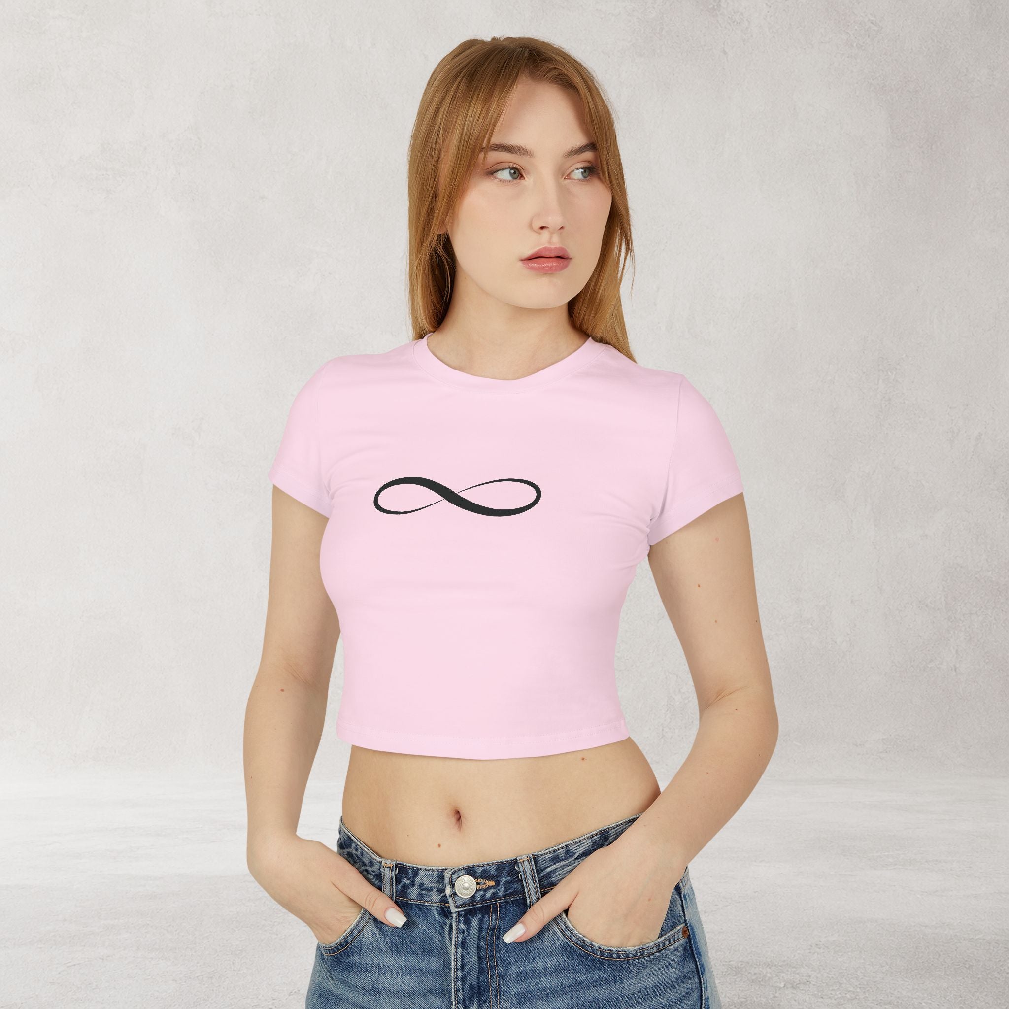 Infinity Symbol Baby Tee | Minimalist Women's Crop Top