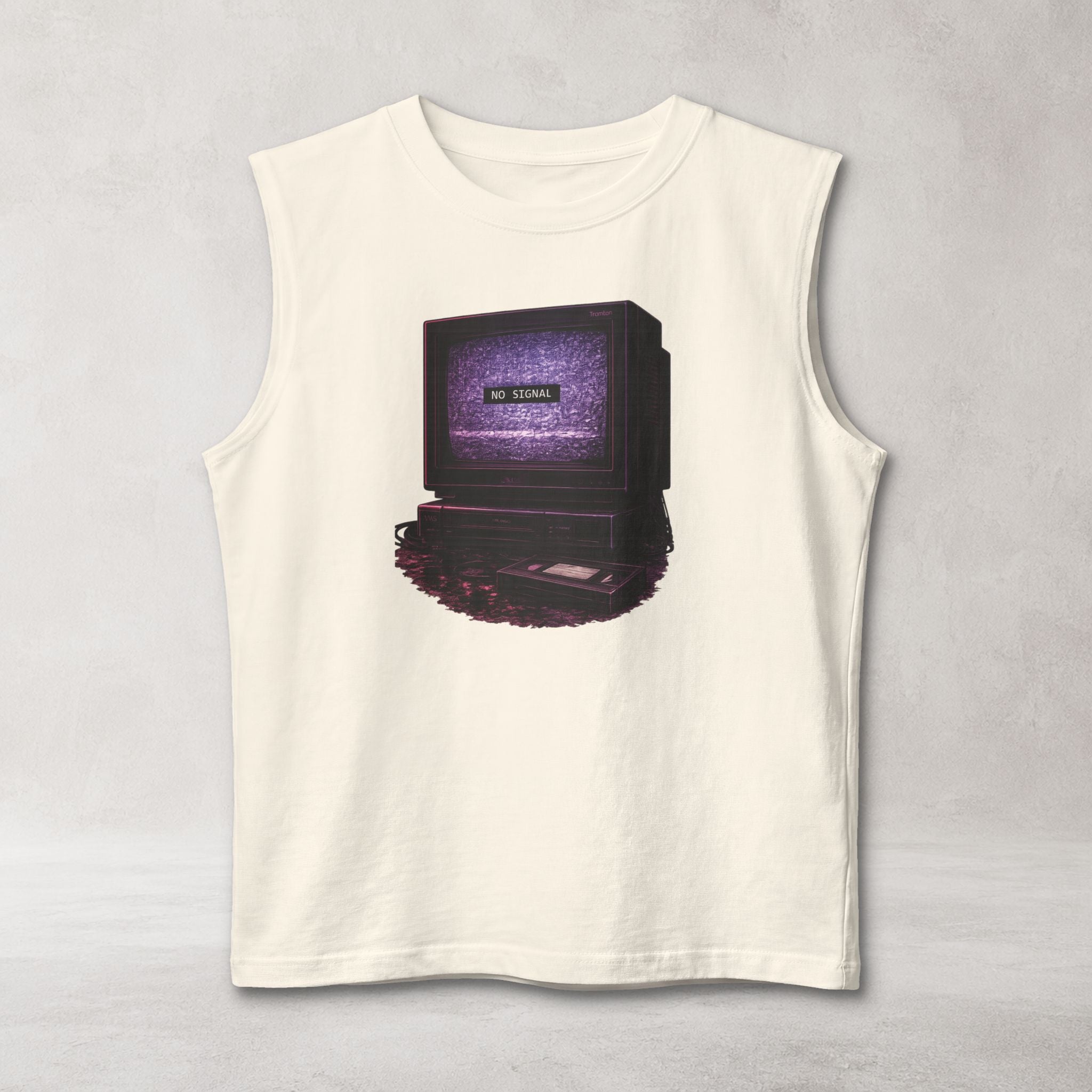 No Signal Muscle Tank | Retro VHS TV Graphic Streetwear Tank